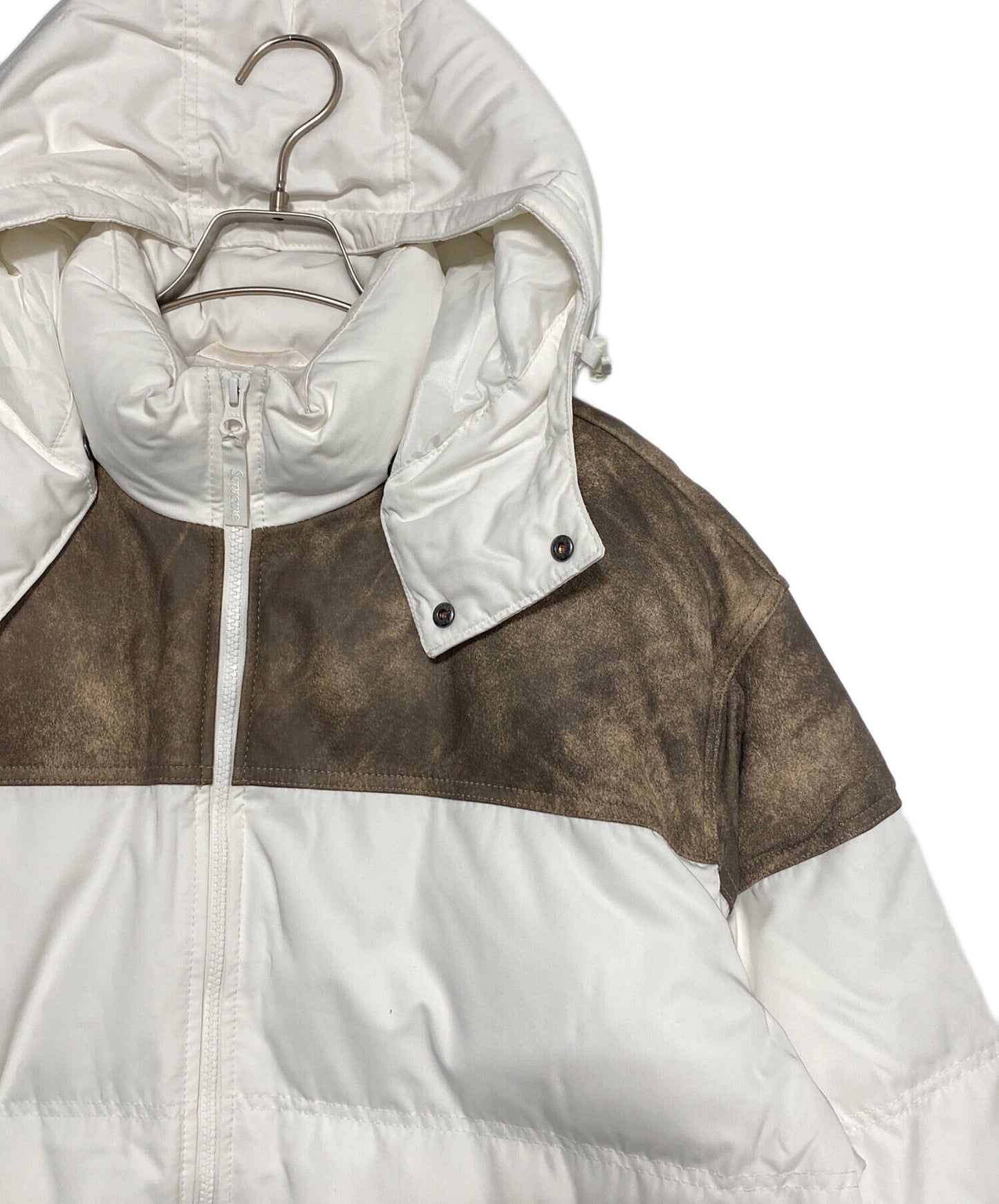 [Pre-owned] SUPREME Leather Yoke Puffer Jacket