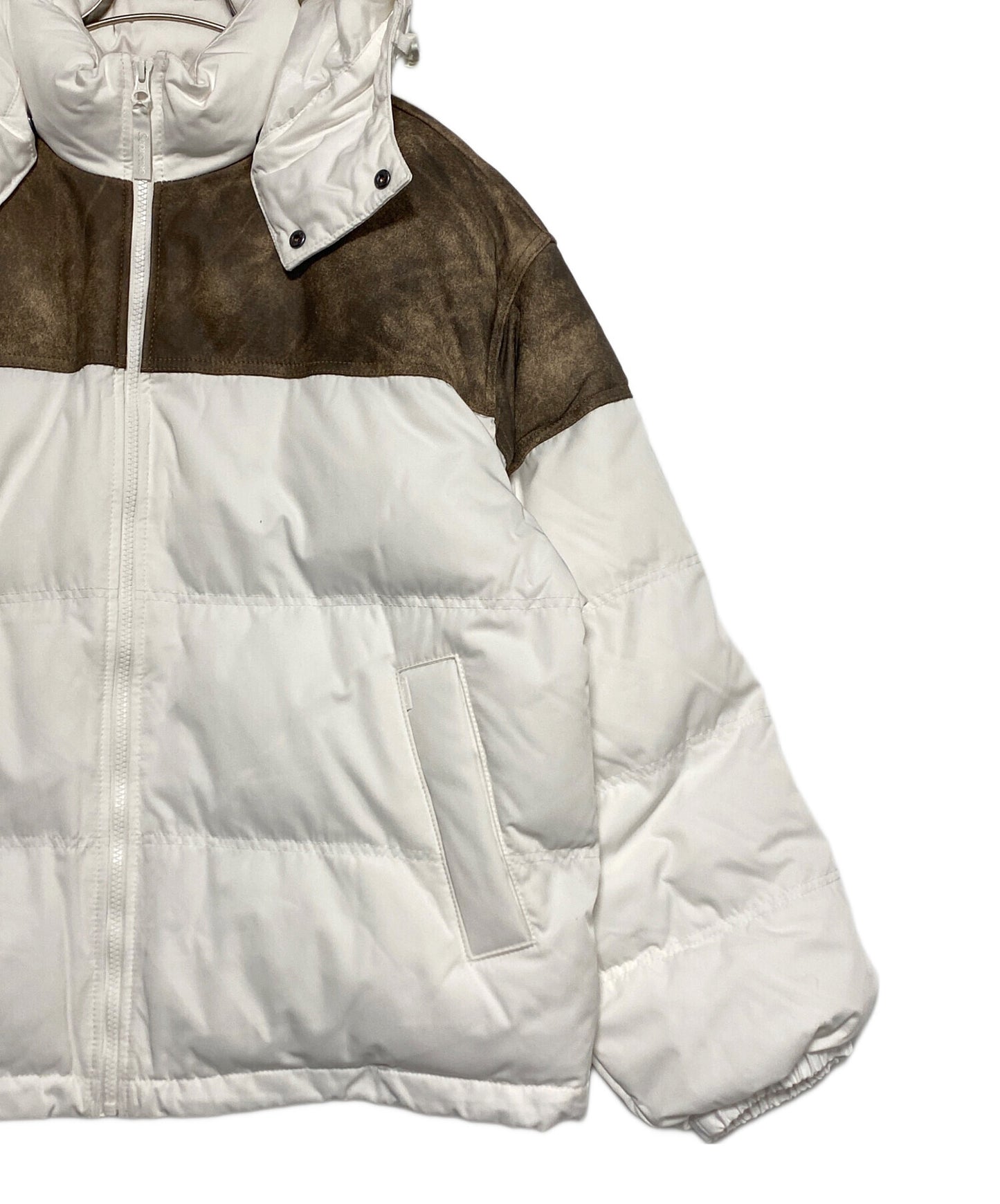 [Pre-owned] SUPREME Leather Yoke Puffer Jacket