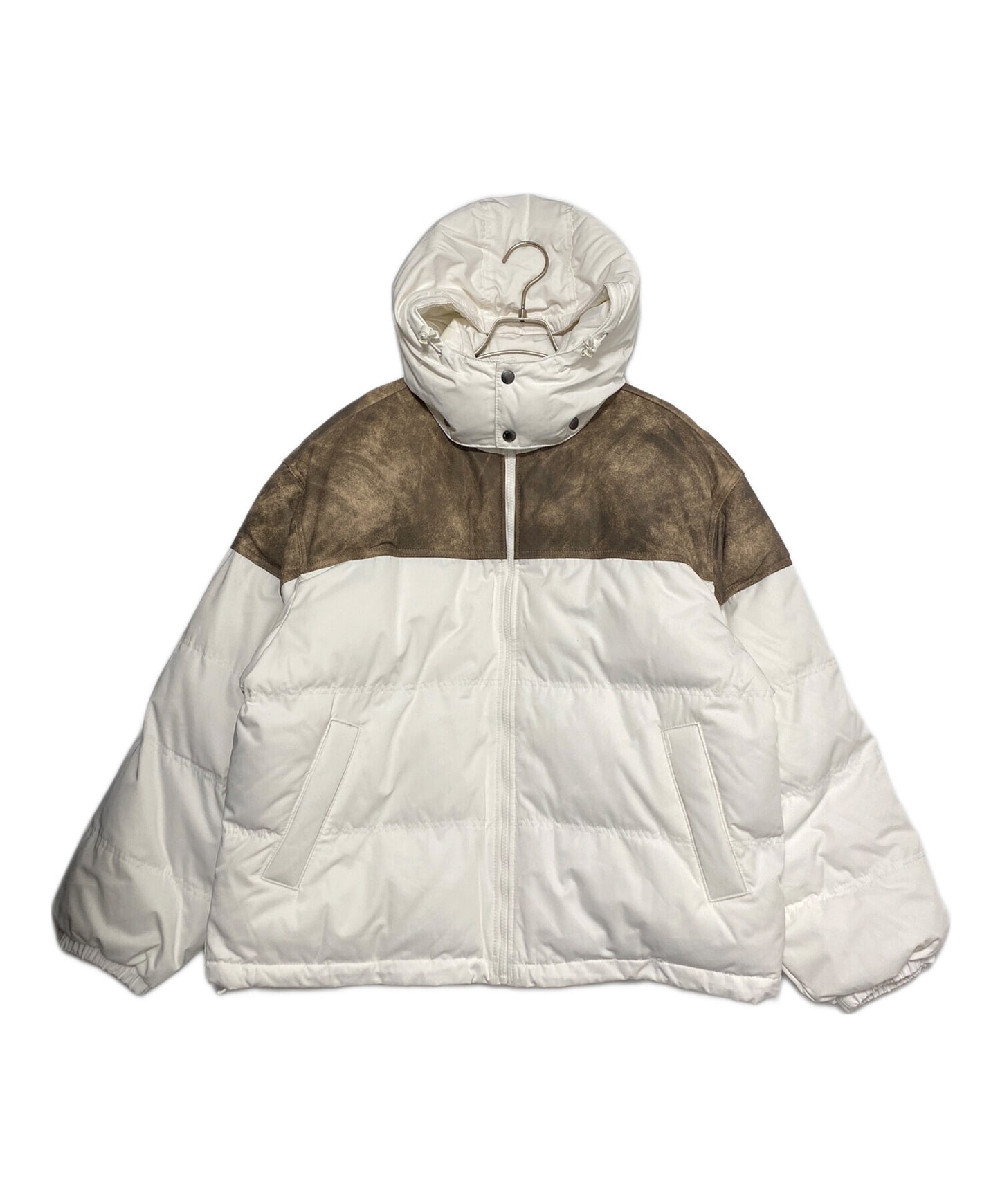 [Pre-owned] SUPREME Leather Yoke Puffer Jacket