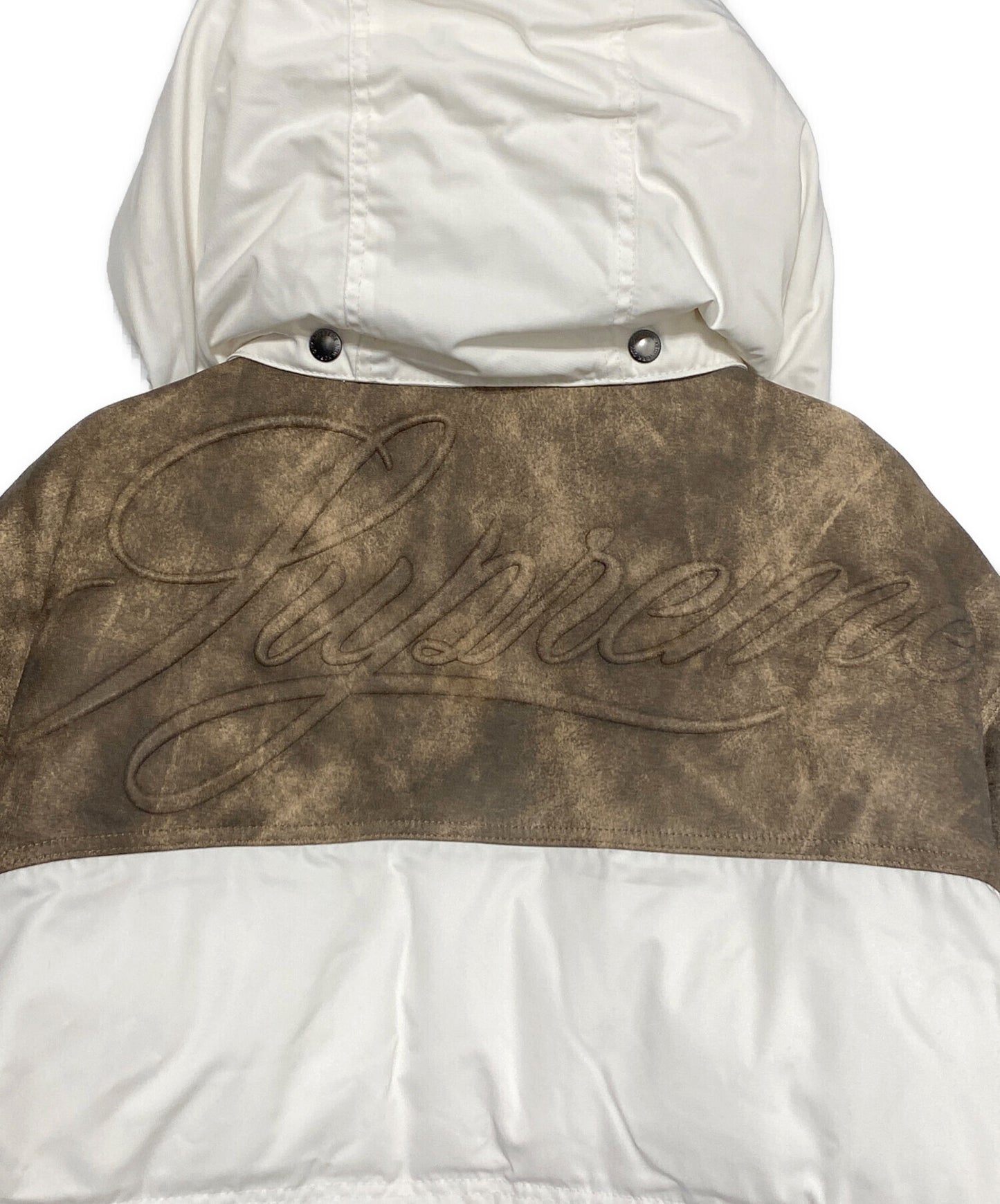 [Pre-owned] SUPREME Leather Yoke Puffer Jacket