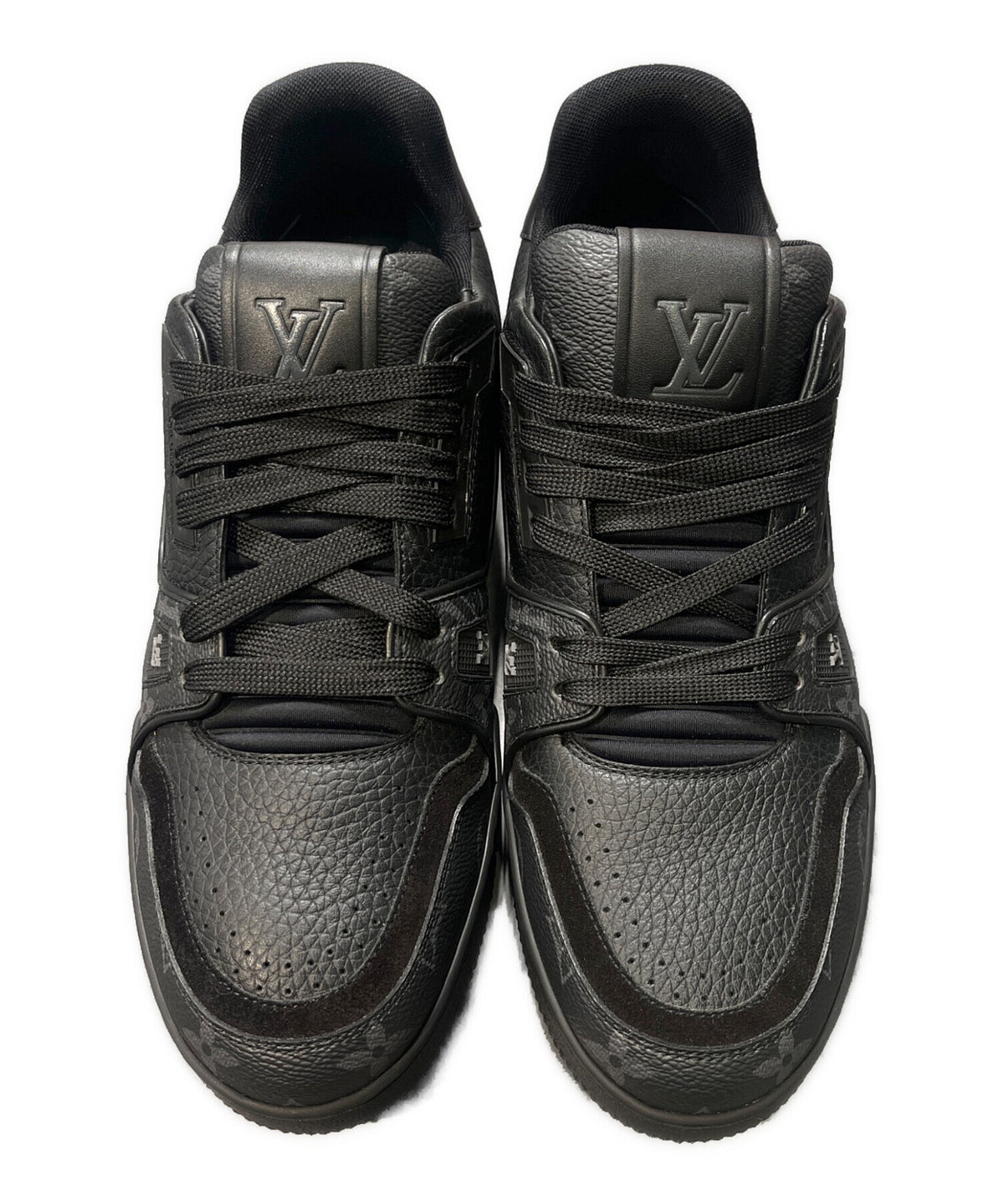 [Pre-owned] LOUIS VUITTON Calfskin Monogram Eclipse Mens LV Trainer Sneakers