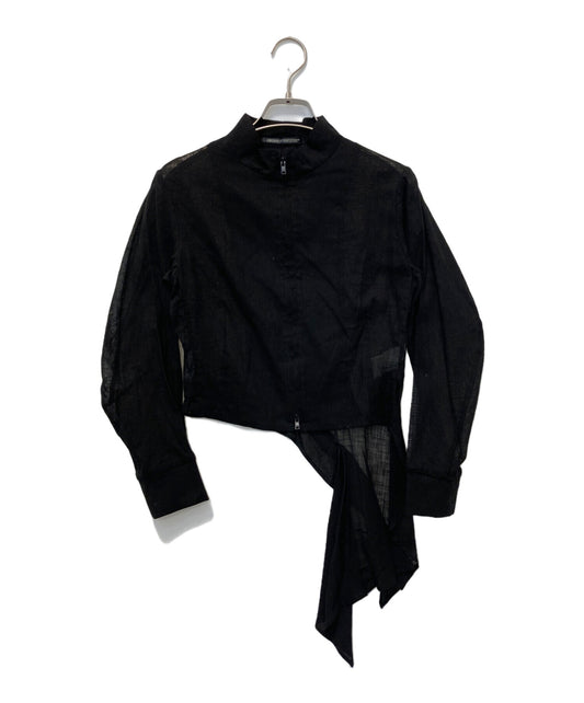 [Pre-owned] yohji yamamoto+noir Sheer Zip Jacket/Rayon Blend High Neck Jacket