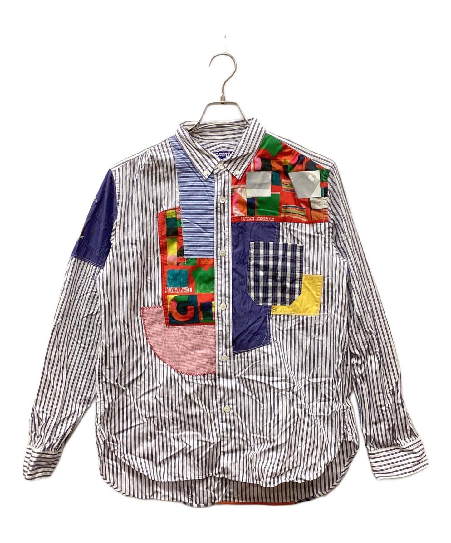 [Pre-owned] COMME des GARCONS JUNYA WATANABE MAN Cotton stripe and multi-material patchwork long-sleeved shirt WG-B020