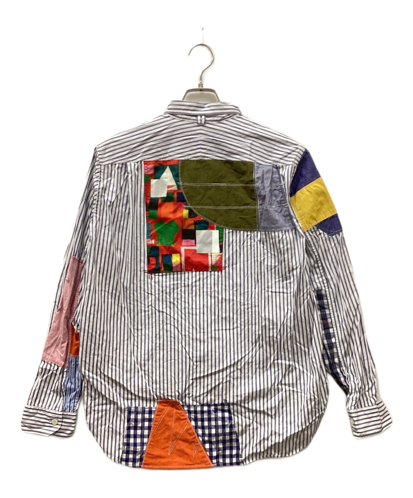 [Pre-owned] COMME des GARCONS JUNYA WATANABE MAN Cotton stripe and multi-material patchwork long-sleeved shirt WG-B020
