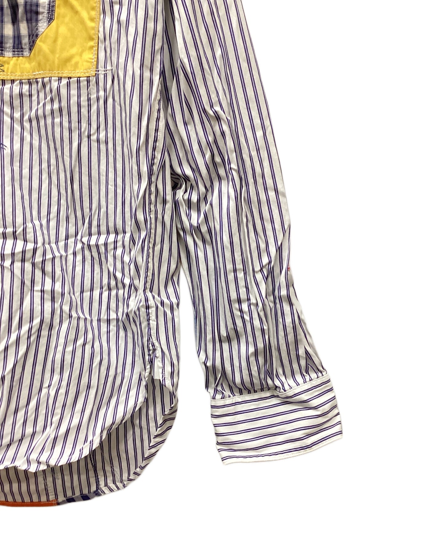 [Pre-owned] COMME des GARCONS JUNYA WATANABE MAN Cotton stripe and multi-material patchwork long-sleeved shirt WG-B020