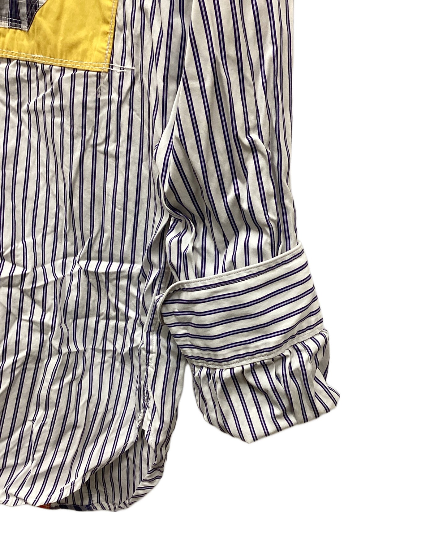 [Pre-owned] COMME des GARCONS JUNYA WATANABE MAN Cotton stripe and multi-material patchwork long-sleeved shirt WG-B020