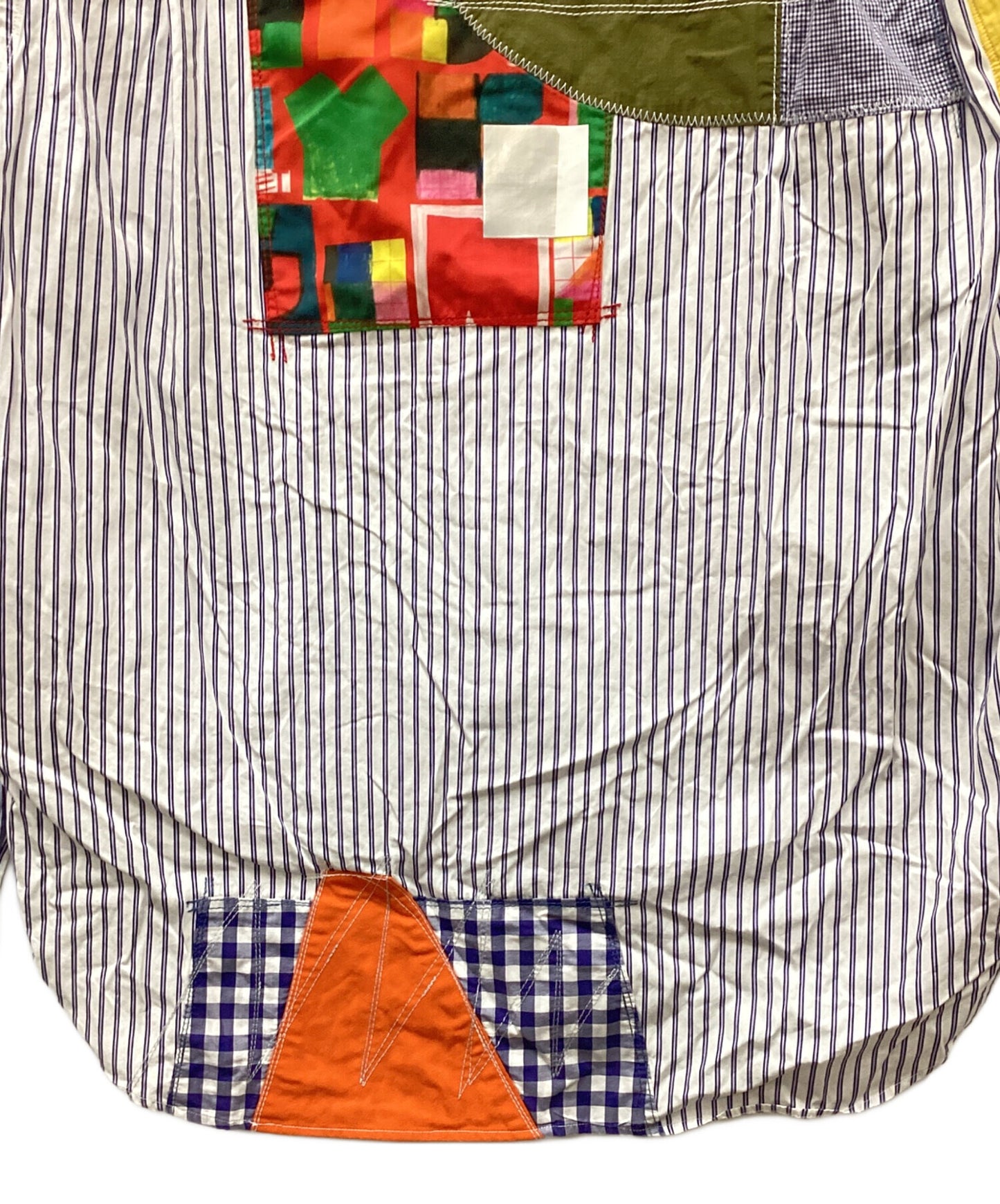 [Pre-owned] COMME des GARCONS JUNYA WATANABE MAN Cotton stripe and multi-material patchwork long-sleeved shirt WG-B020
