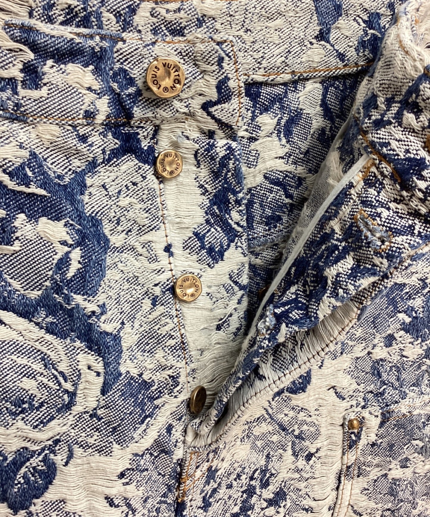 [Pre-owned] LOUIS VUITTON 22AW Floral pattern carpenter denim pants RM222 PM9 HND65W