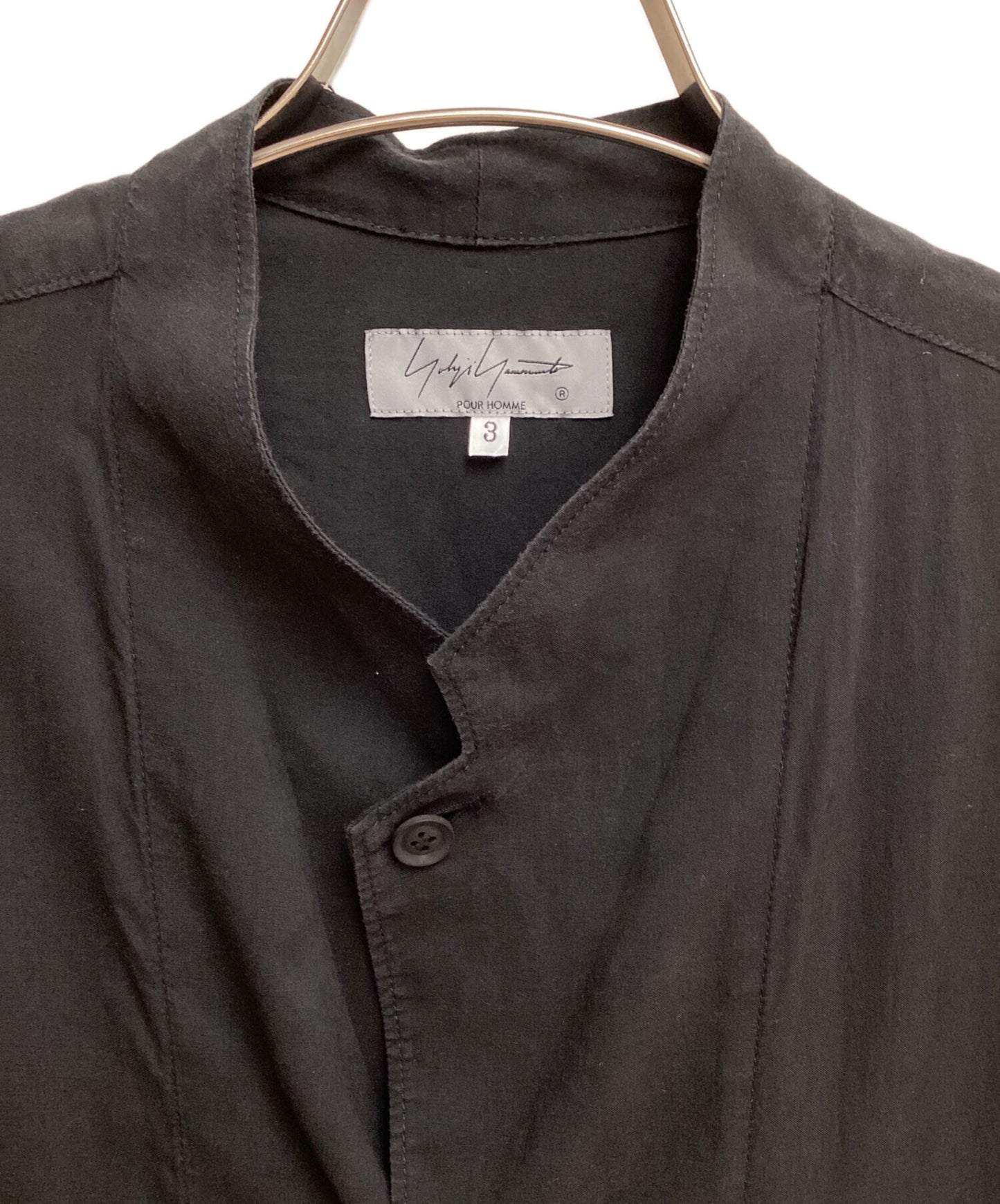 [Pre-owned] Yohji Yamamoto pour homme Tencel blouse with left hem flashed fabric HD-B13-203