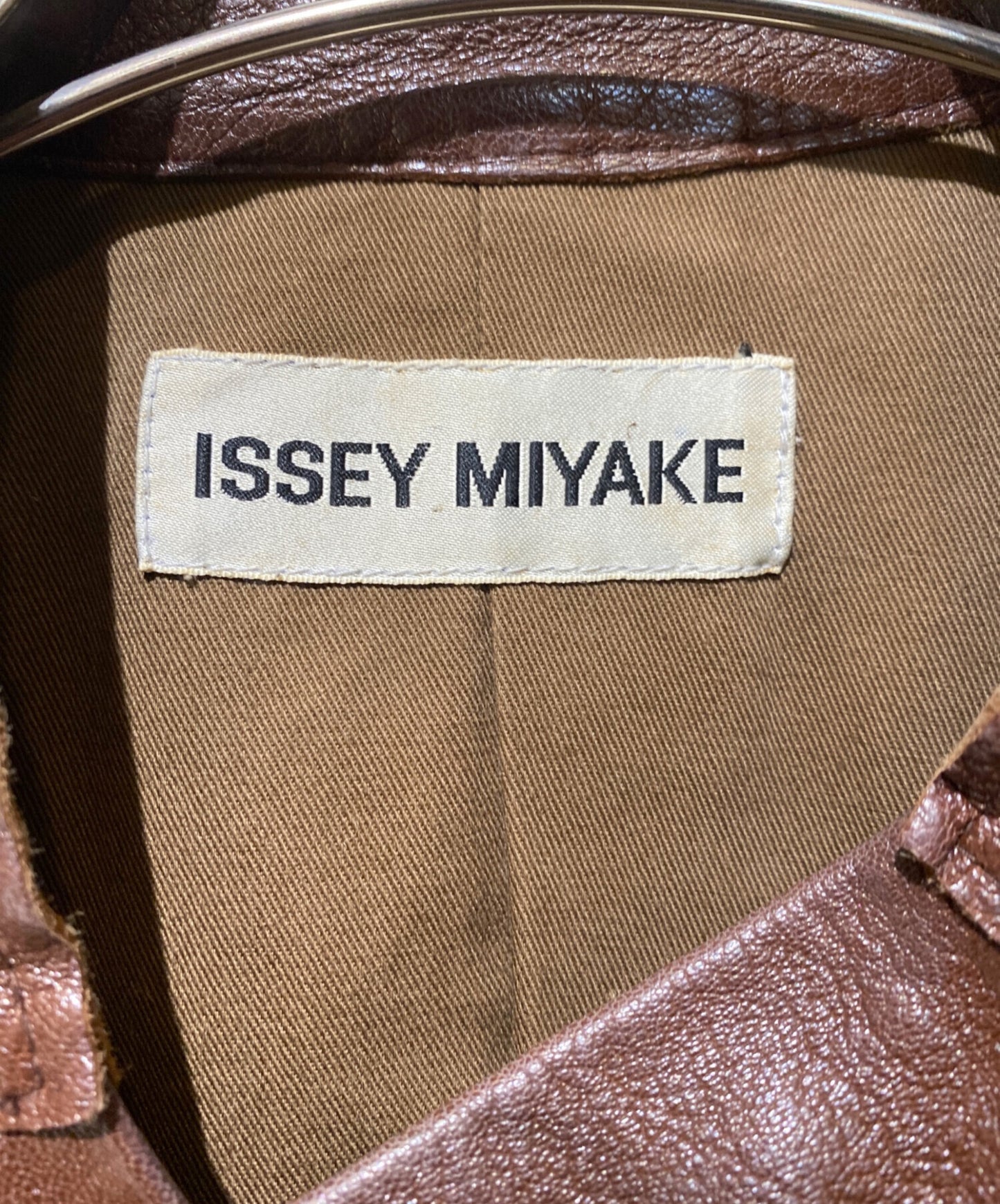 [Pre-owned] ISSEY MIYAKE Cut-off design leather coat IM83-LD002