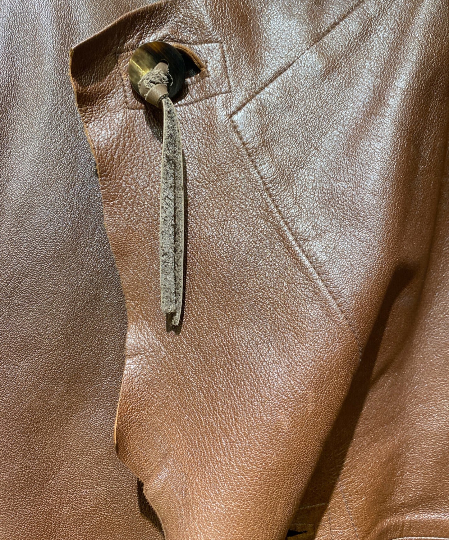 [Pre-owned] ISSEY MIYAKE Cut-off design leather coat IM83-LD002