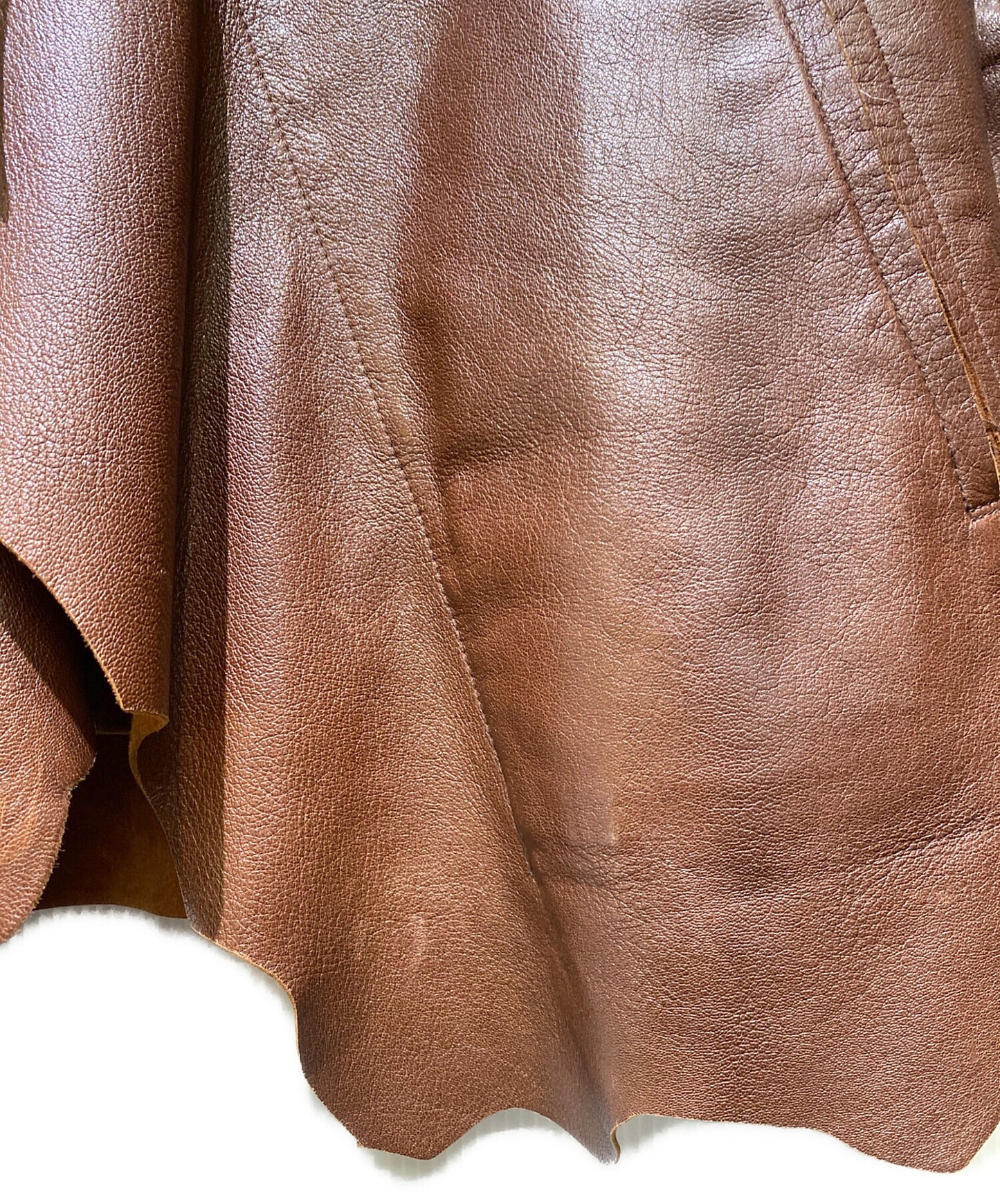 [Pre-owned] ISSEY MIYAKE Cut-off design leather coat IM83-LD002