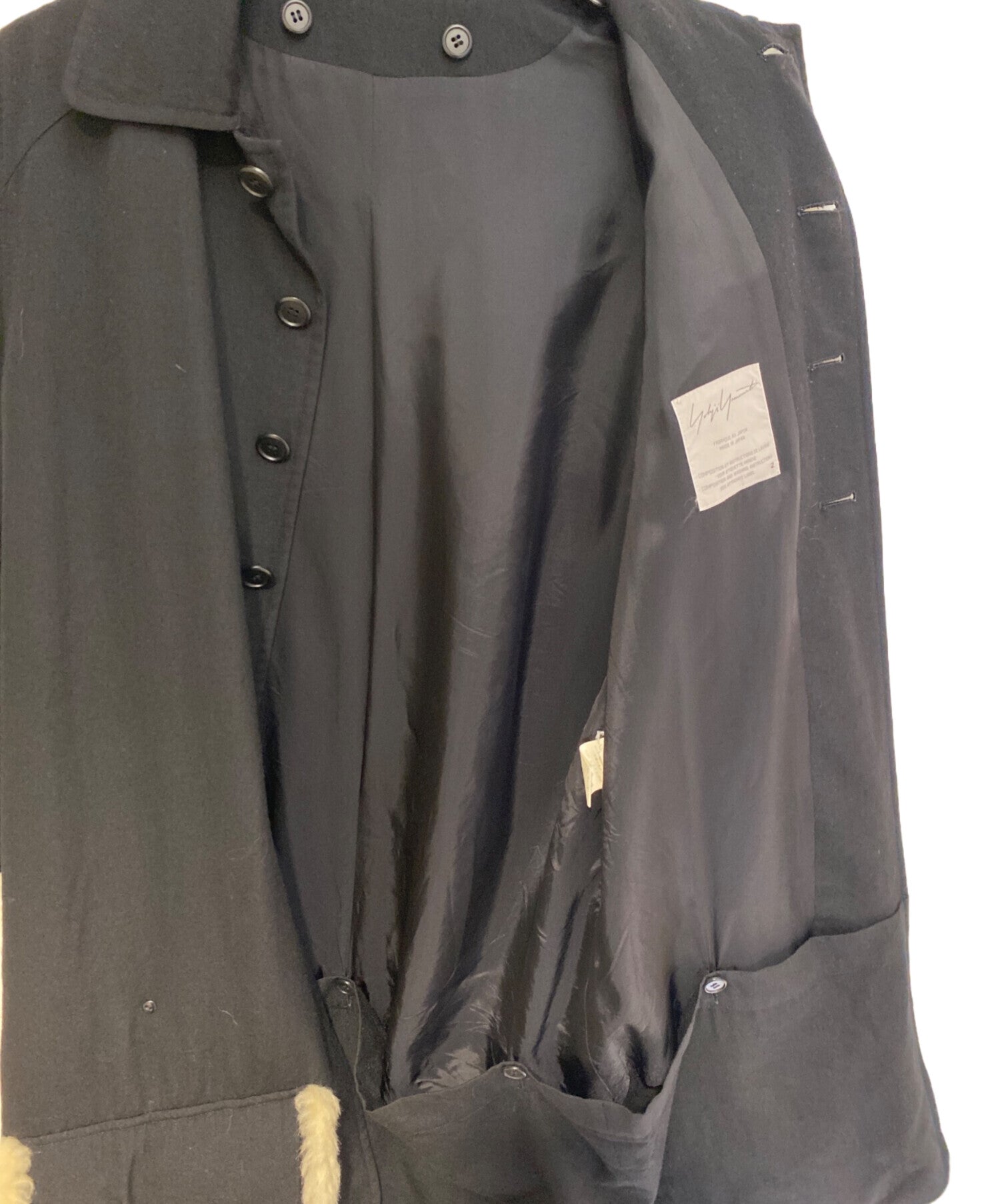 Pre-owned] Yohji Yamamoto FEMME 02AW Collar Boa Long Jacket FM-J12