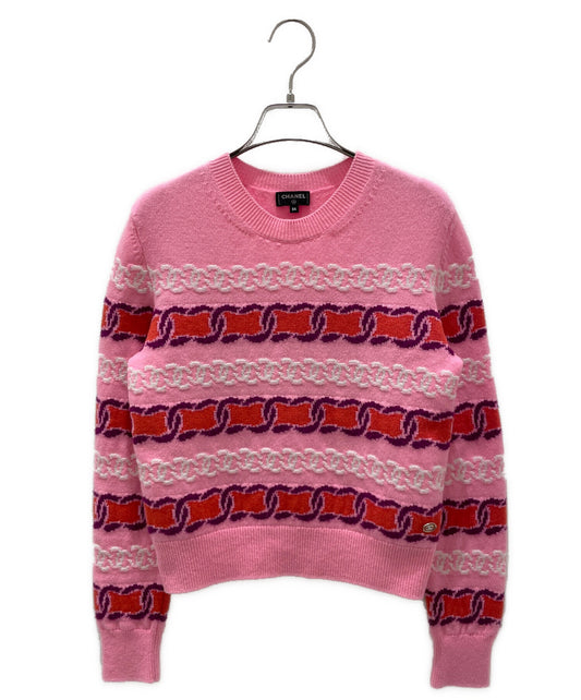[Pre-owned] CHANEL Cashmere blend coco mark knit / coco mark / icon border knit P75775K10913