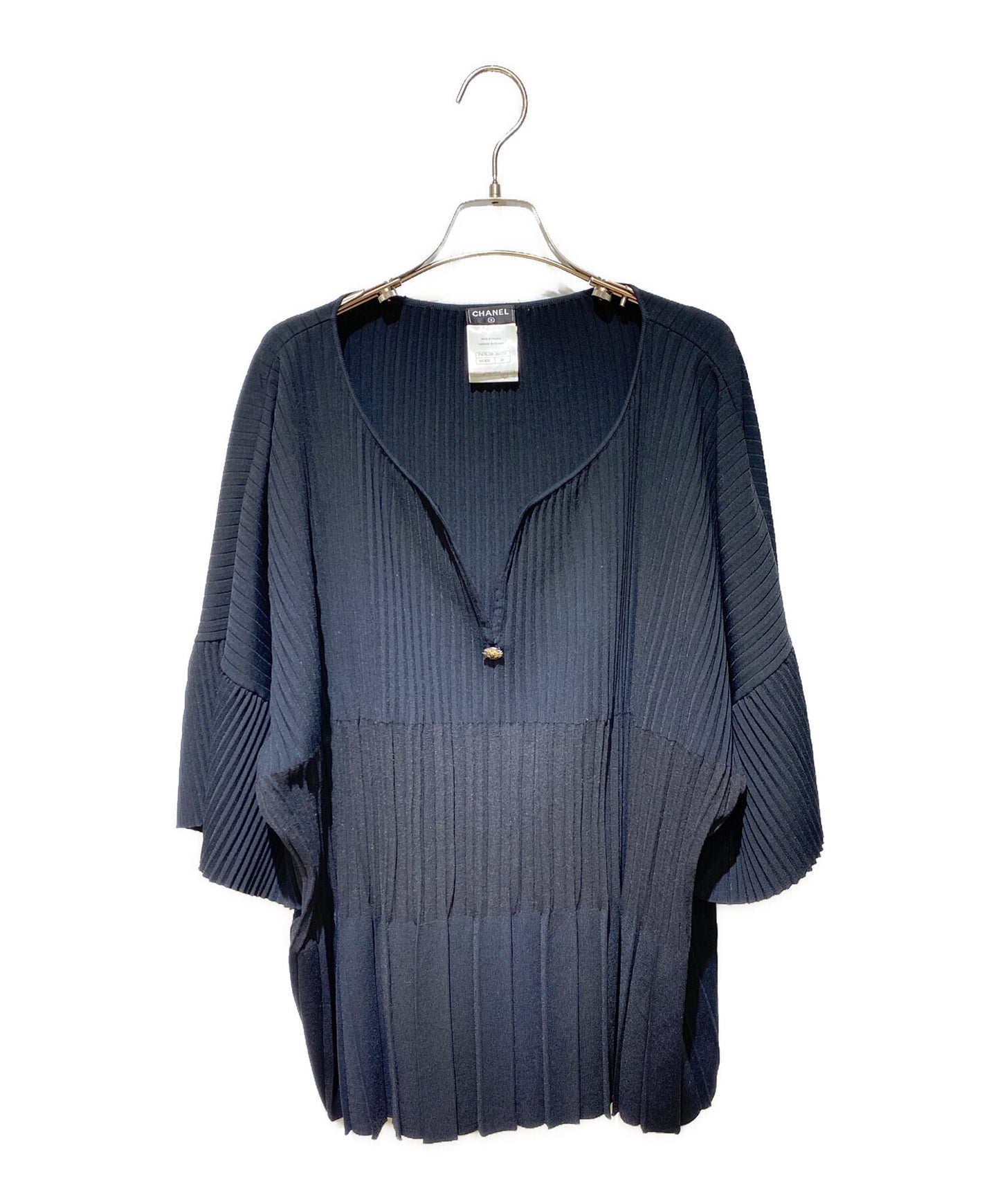 [Pre-owned] CHANEL Coco Mark Pleated Blouse P47628