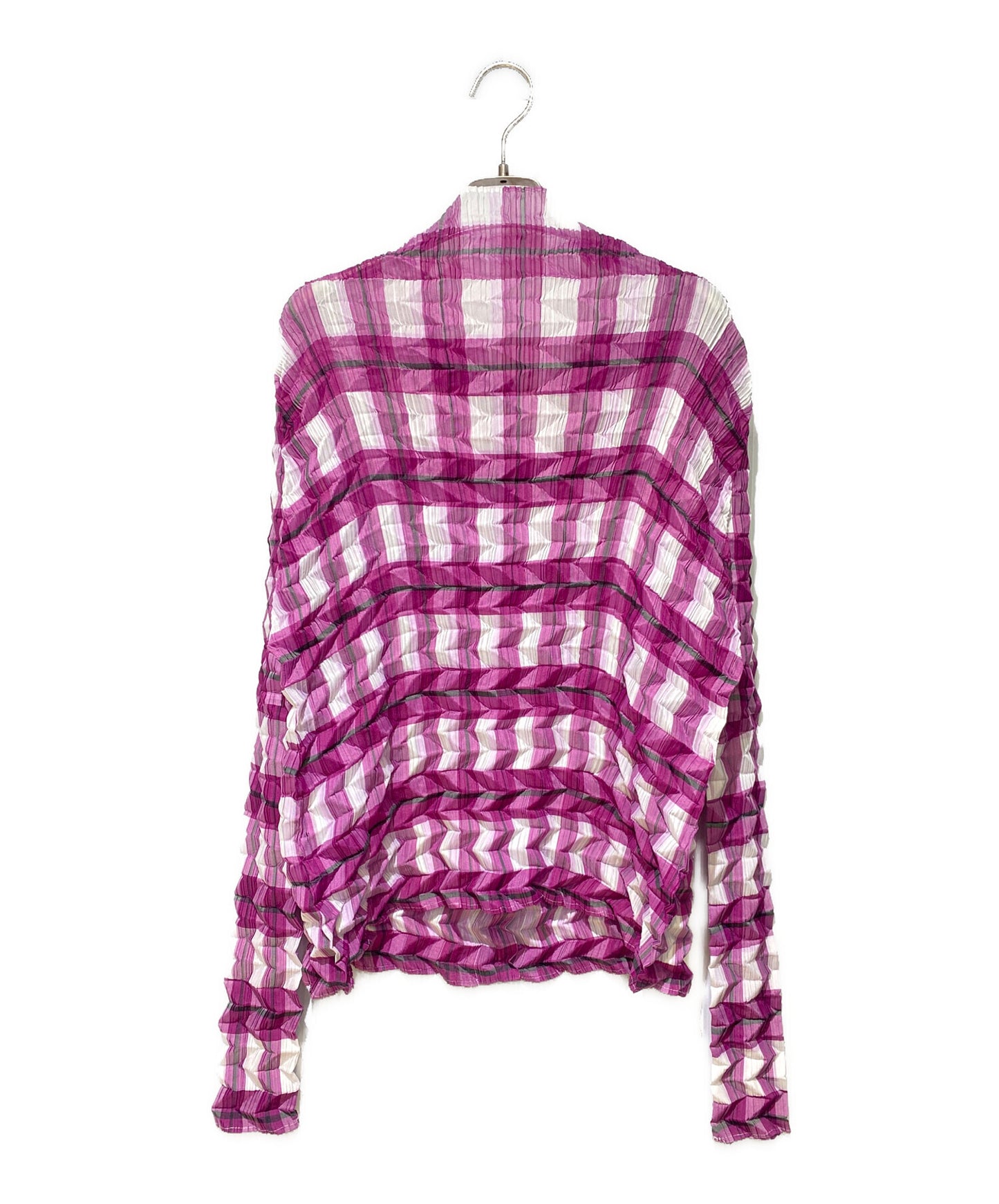 [Pre-owned] ISSEY MIYAKE check pleated blouse IM33FJ607