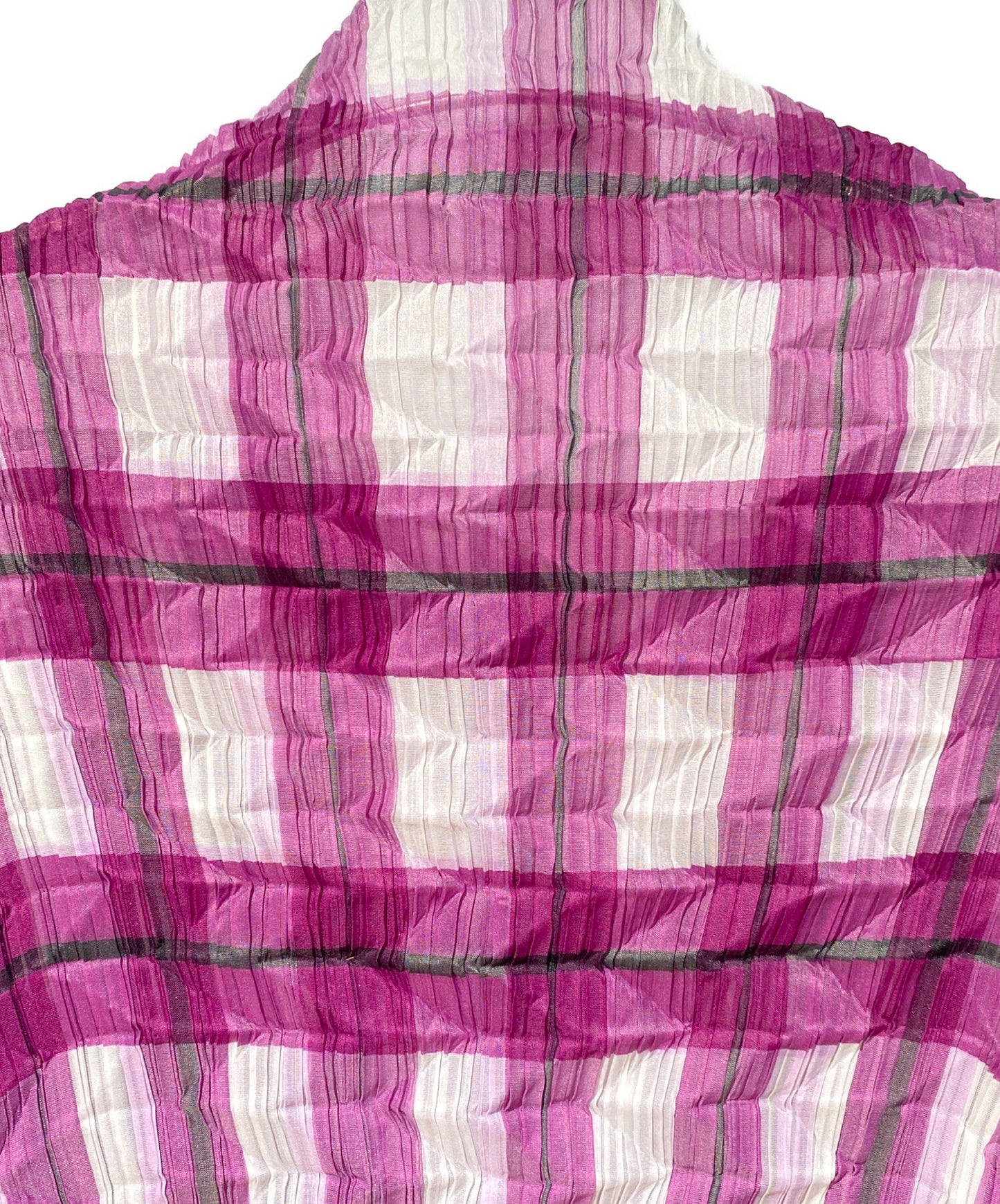 [Pre-owned] ISSEY MIYAKE check pleated blouse IM33FJ607