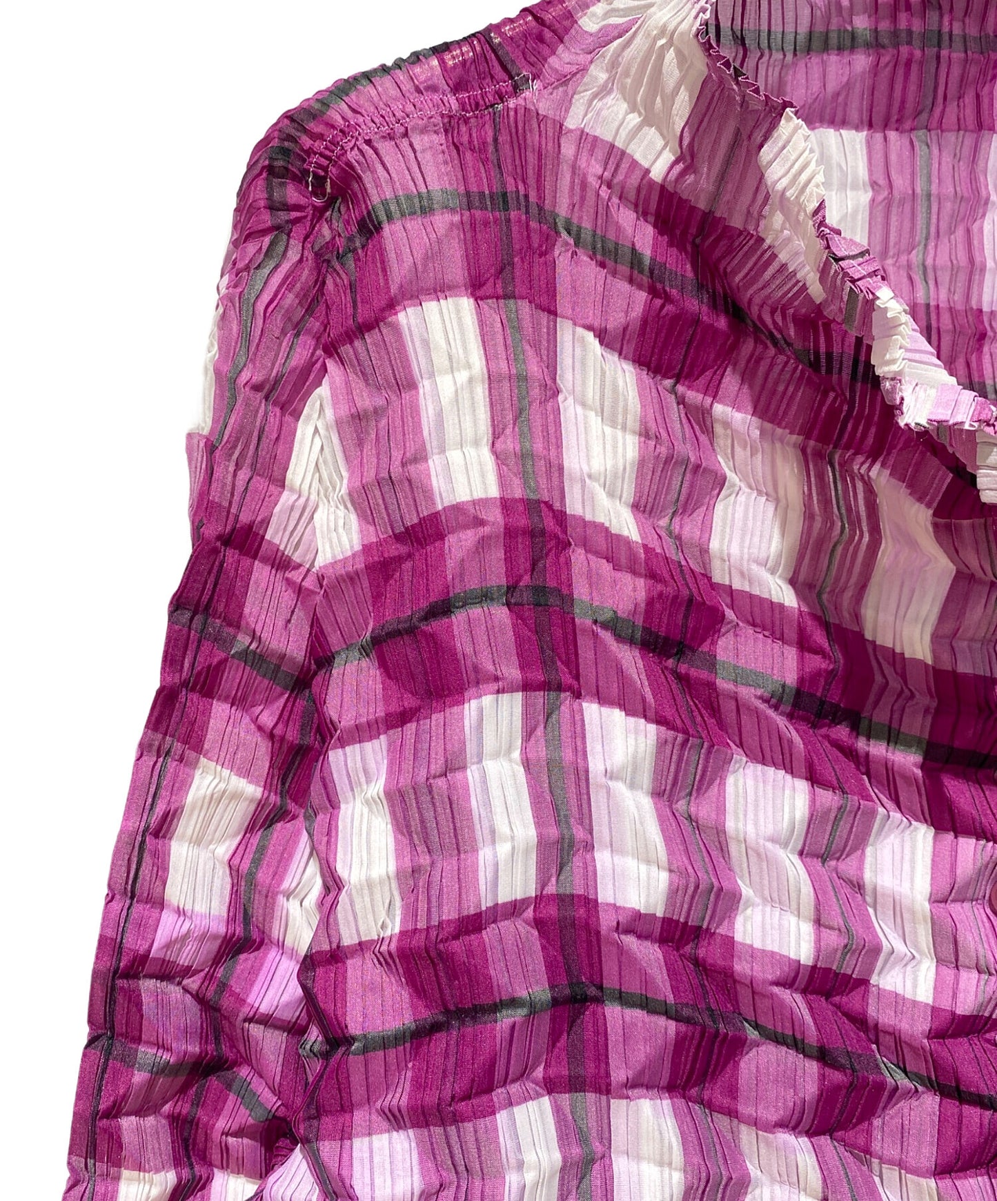 [Pre-owned] ISSEY MIYAKE check pleated blouse IM33FJ607