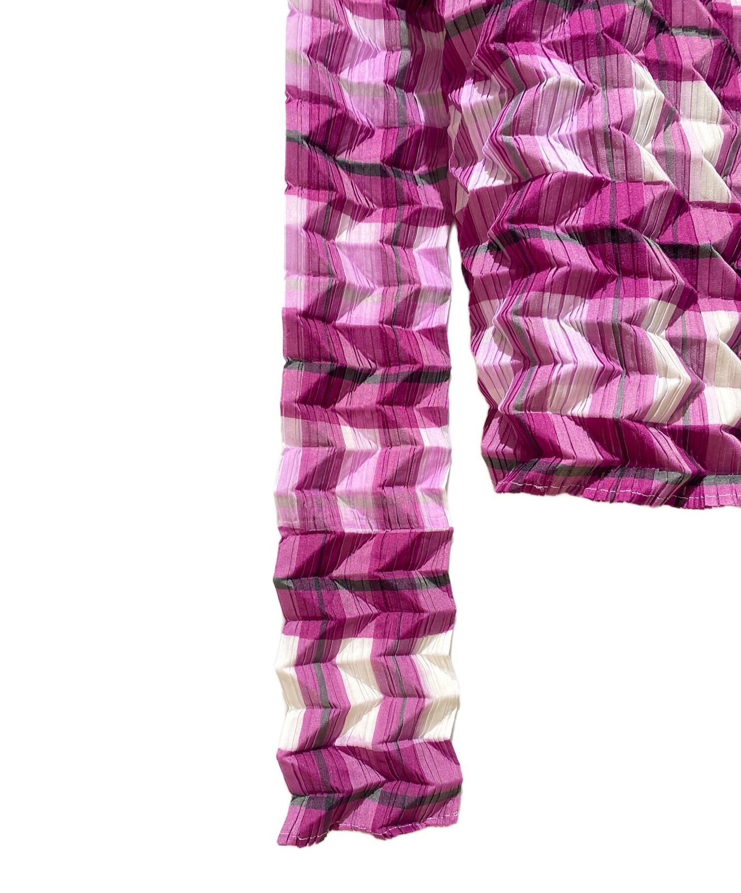 [Pre-owned] ISSEY MIYAKE check pleated blouse IM33FJ607