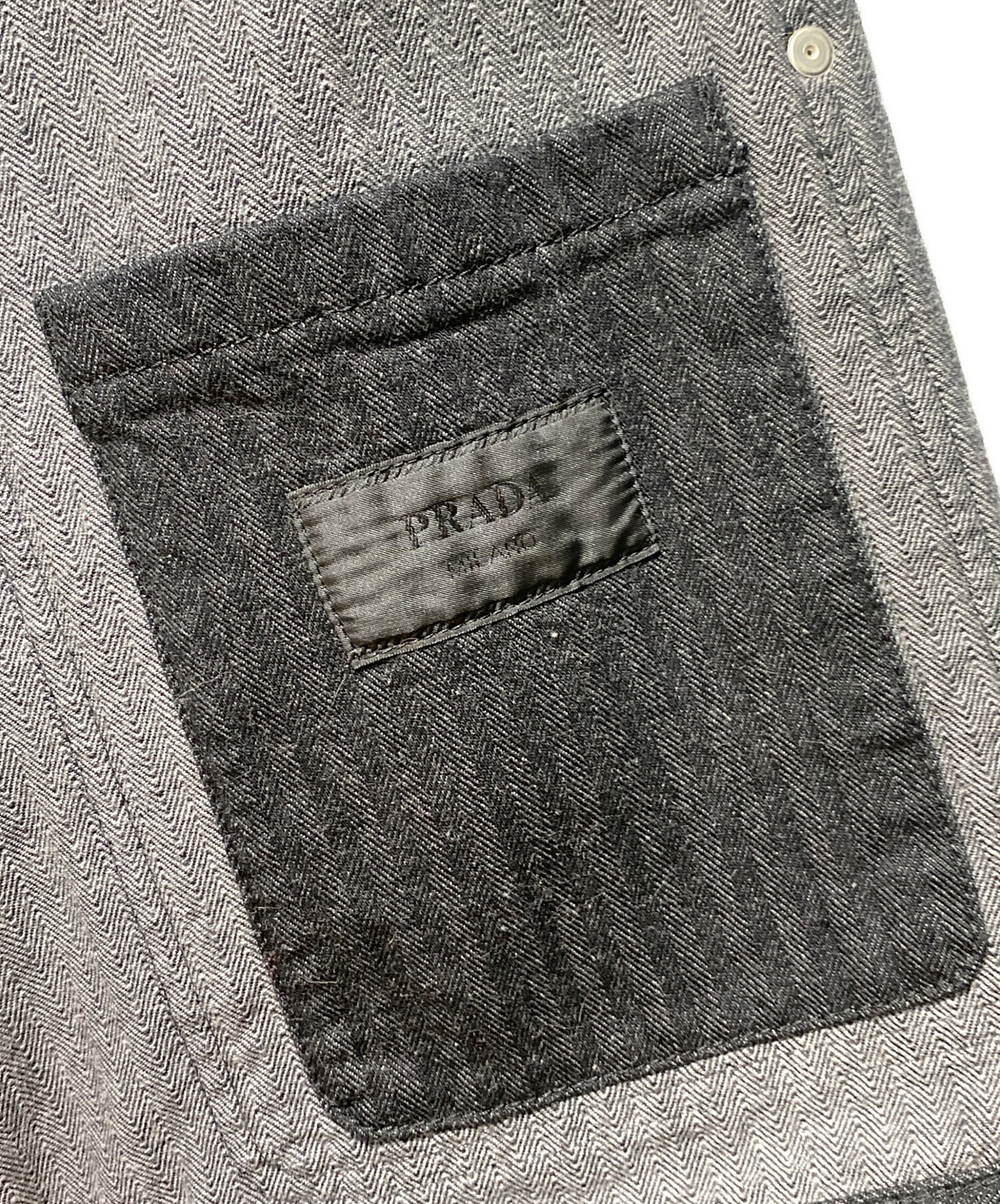 [Pre-owned] PRADA Logo Plate Denim Jacket GEB280 S000 16HD