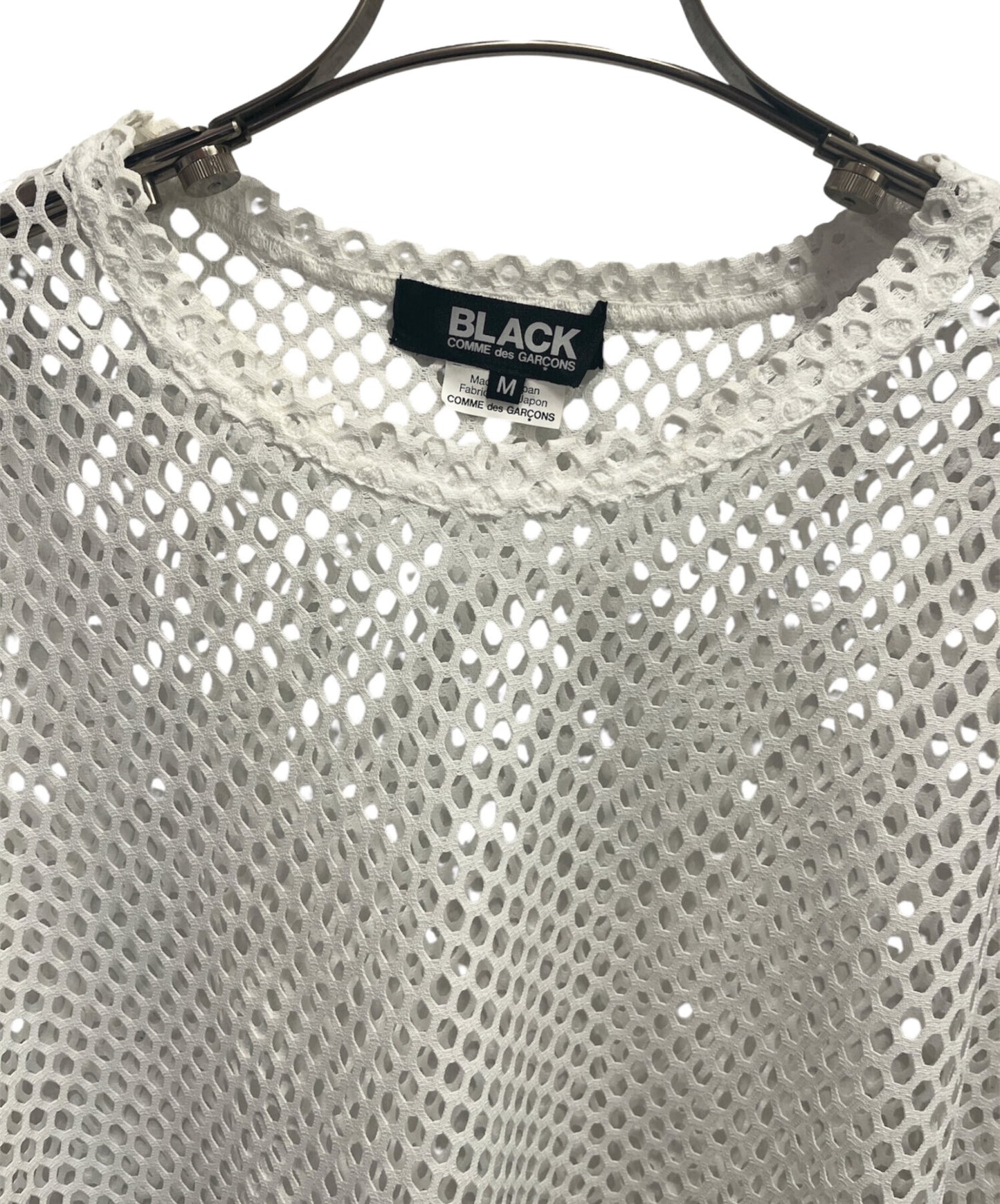 [Pre-owned] BLACK COMME des GARCONS Logo-Printed Mesh T-Shirt 1O-T0001