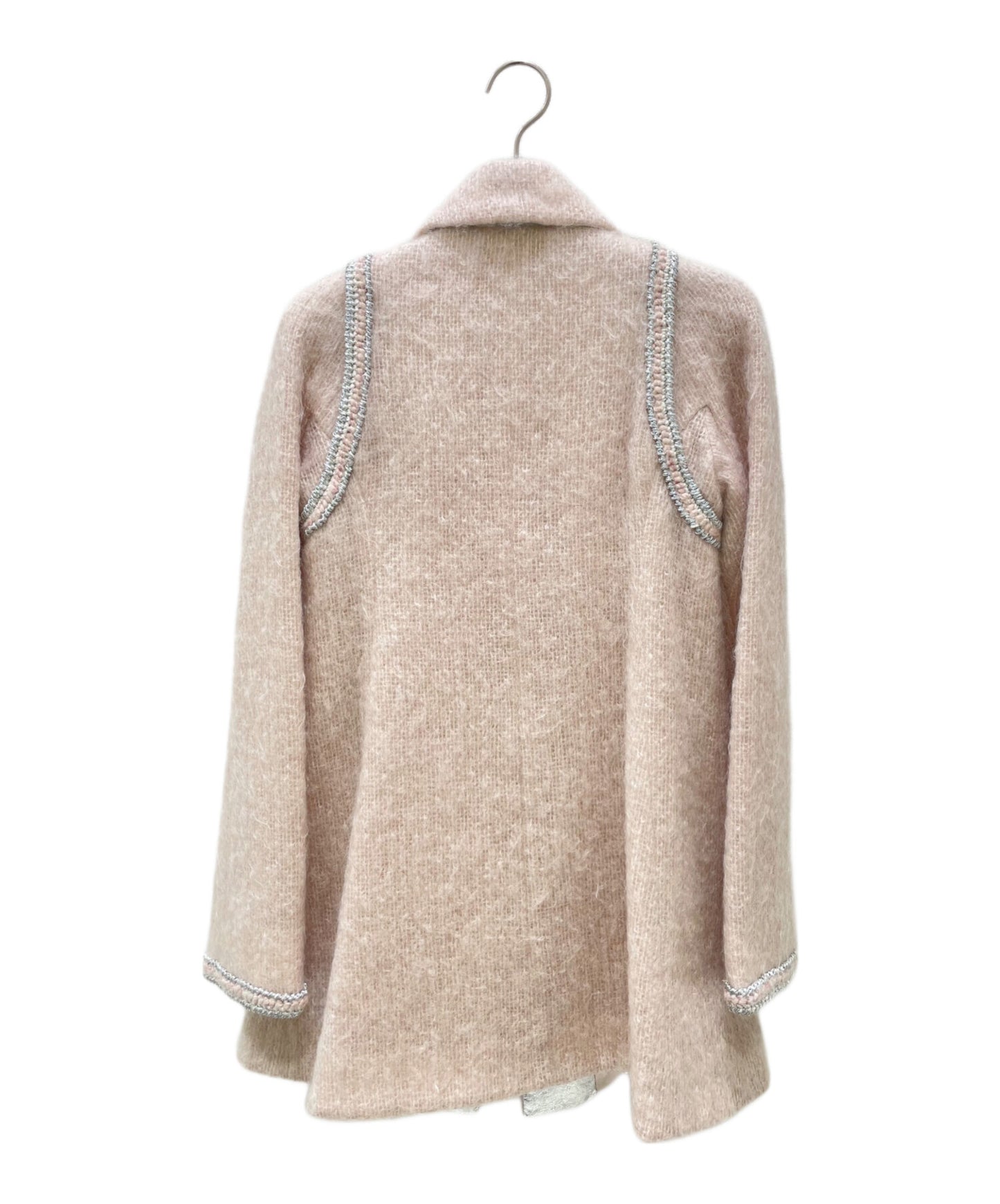 [Pre-owned] CHANEL Mohay tweed coat / coco button / lace P57583V43509