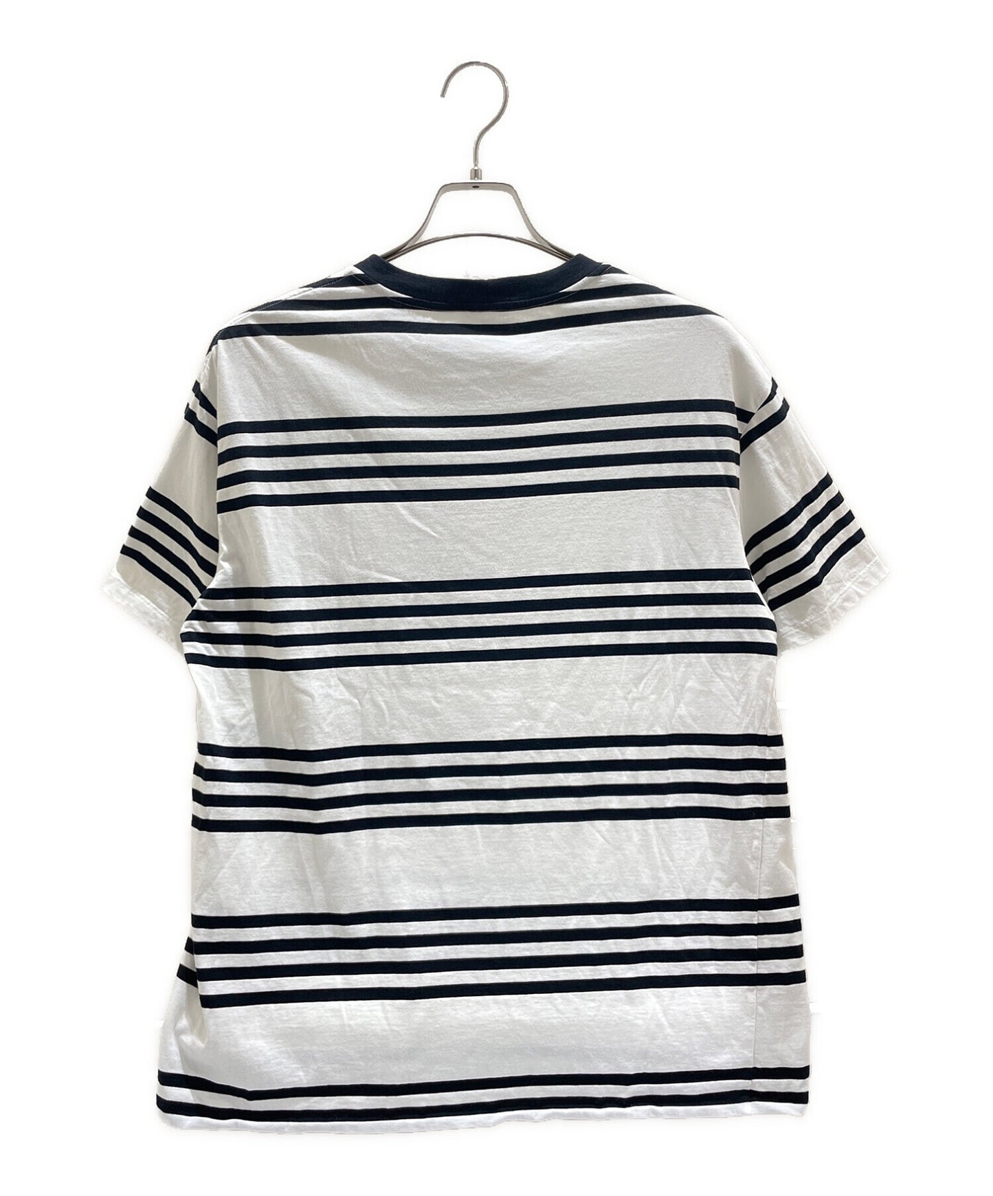[Pre-owned] CELINE Loose T-Shirt Stripe / Cotton Jersey Off-White / Black 2X85M800M.01OB