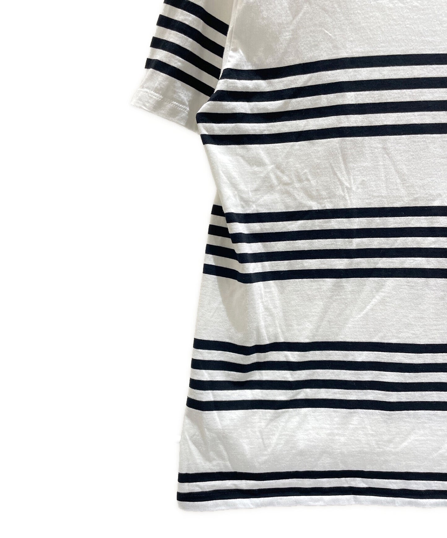 [Pre-owned] CELINE Loose T-Shirt Stripe / Cotton Jersey Off-White / Black 2X85M800M.01OB