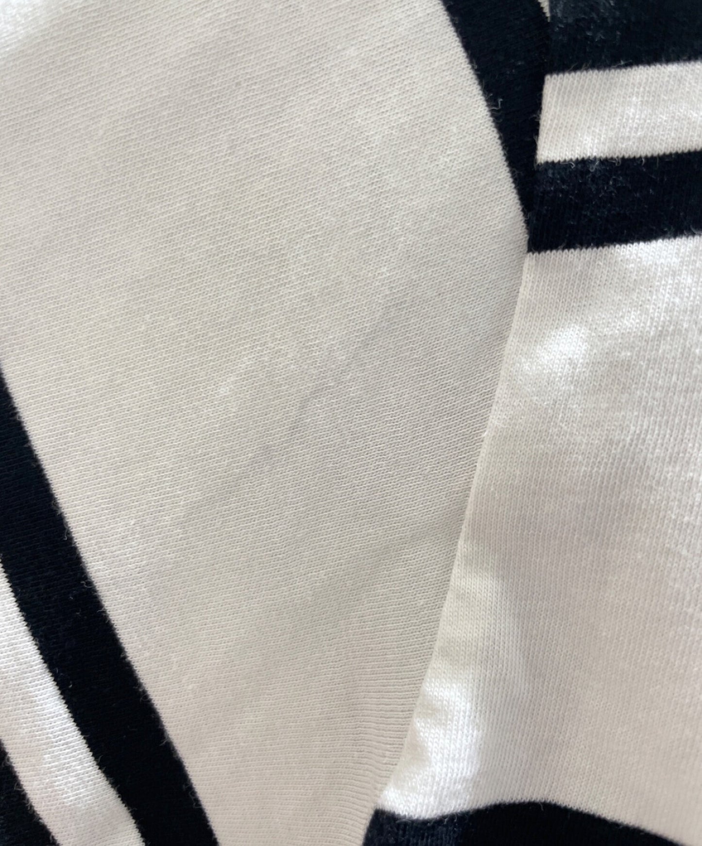 [Pre-owned] CELINE Loose T-Shirt Stripe / Cotton Jersey Off-White / Black 2X85M800M.01OB