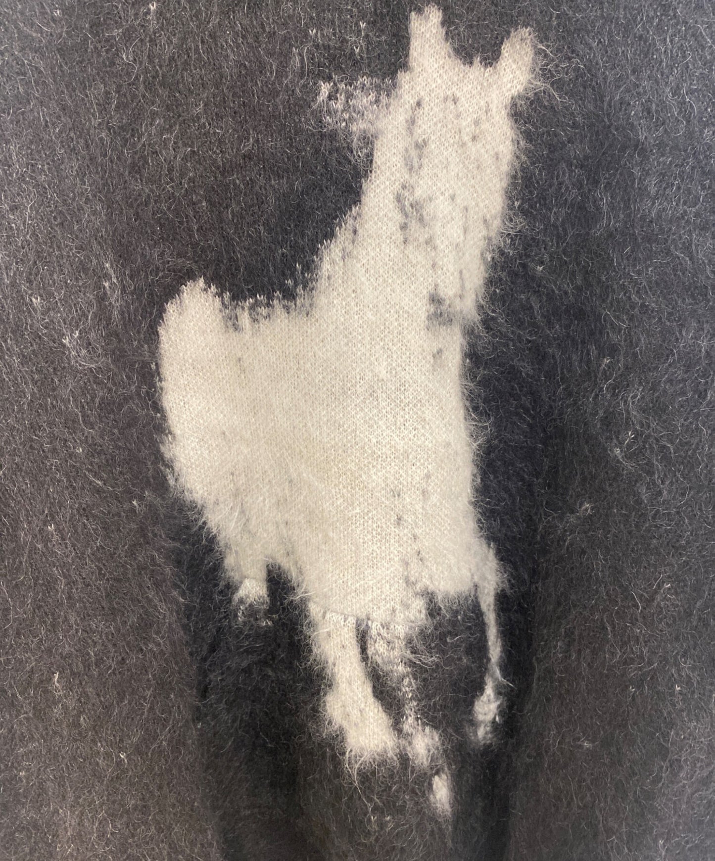 [Pre-owned] CELINE Silk mohair horse knit parka 2AC15612S