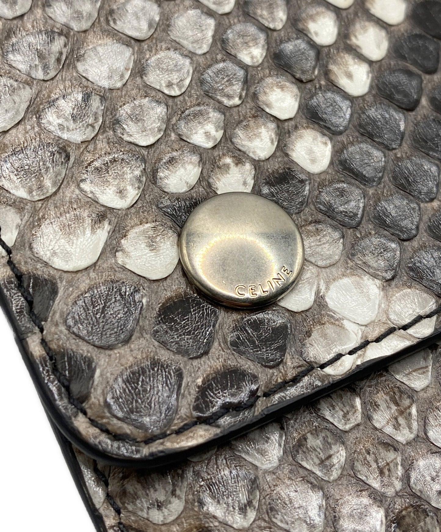 [Pre-owned] CELINE Biker chain wallet in python 10C634BM5.02VG