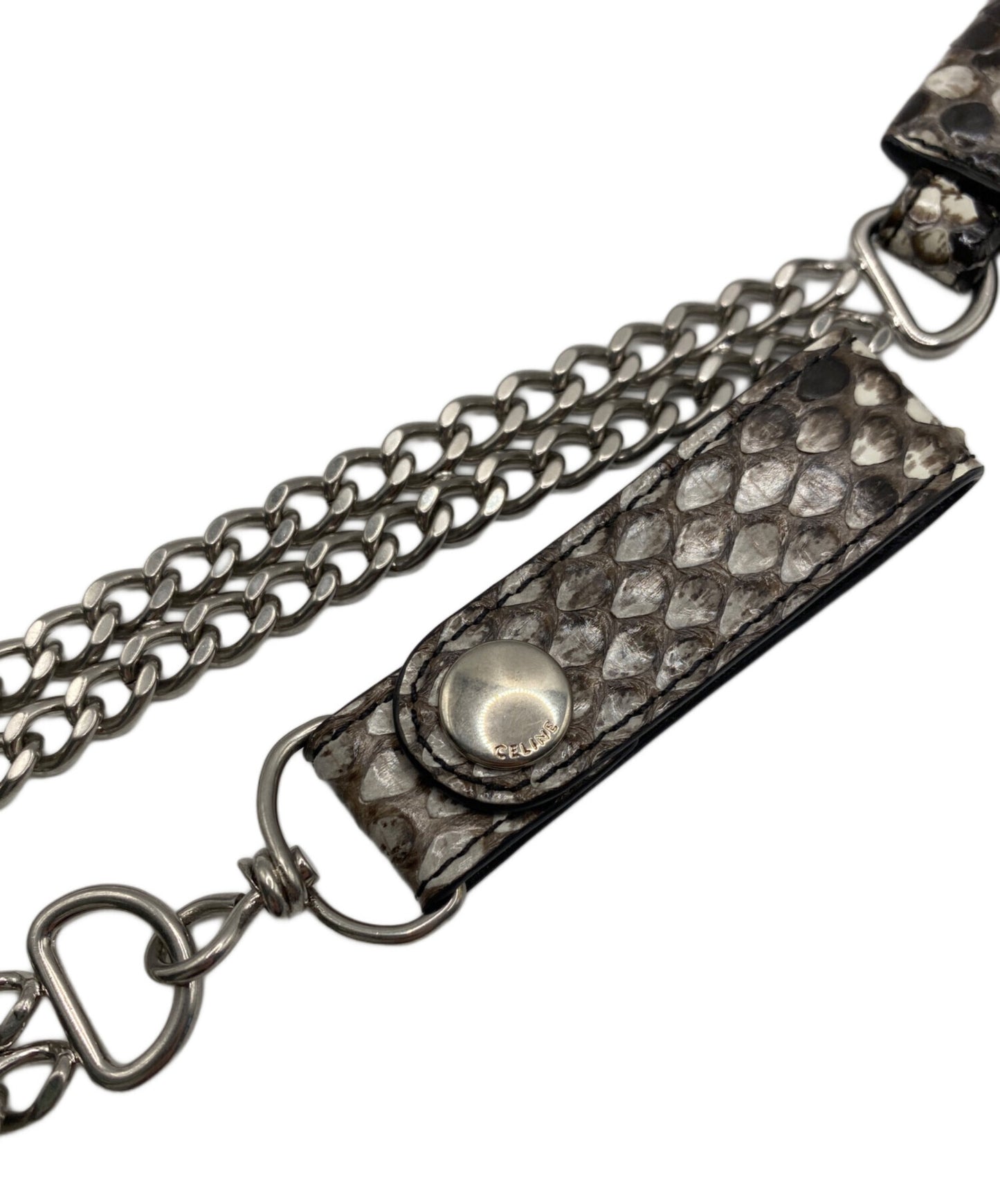 [Pre-owned] CELINE Biker chain wallet in python 10C634BM5.02VG