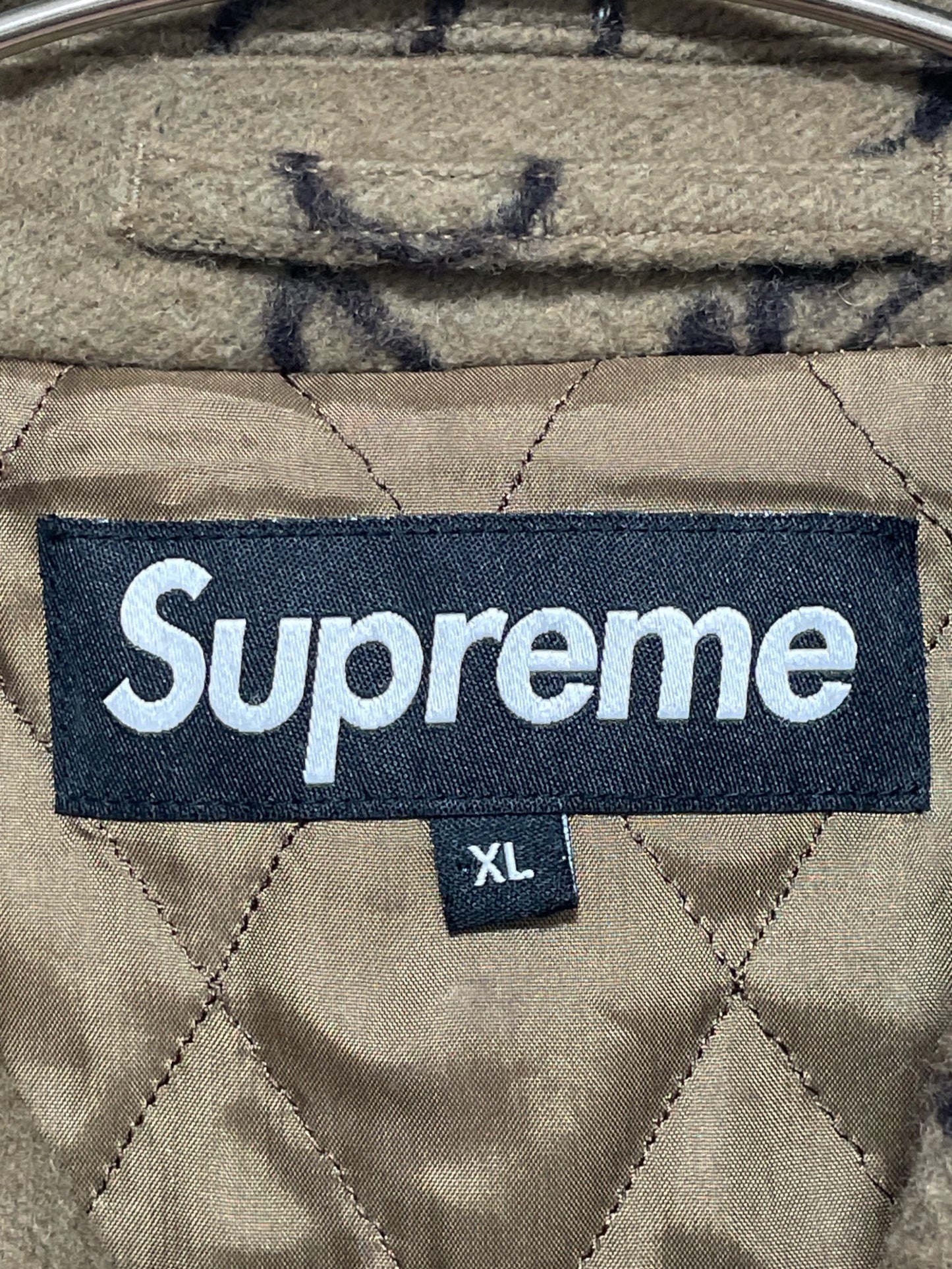 [Pre-owned] SUPREME Script Logos Wool Overcoat