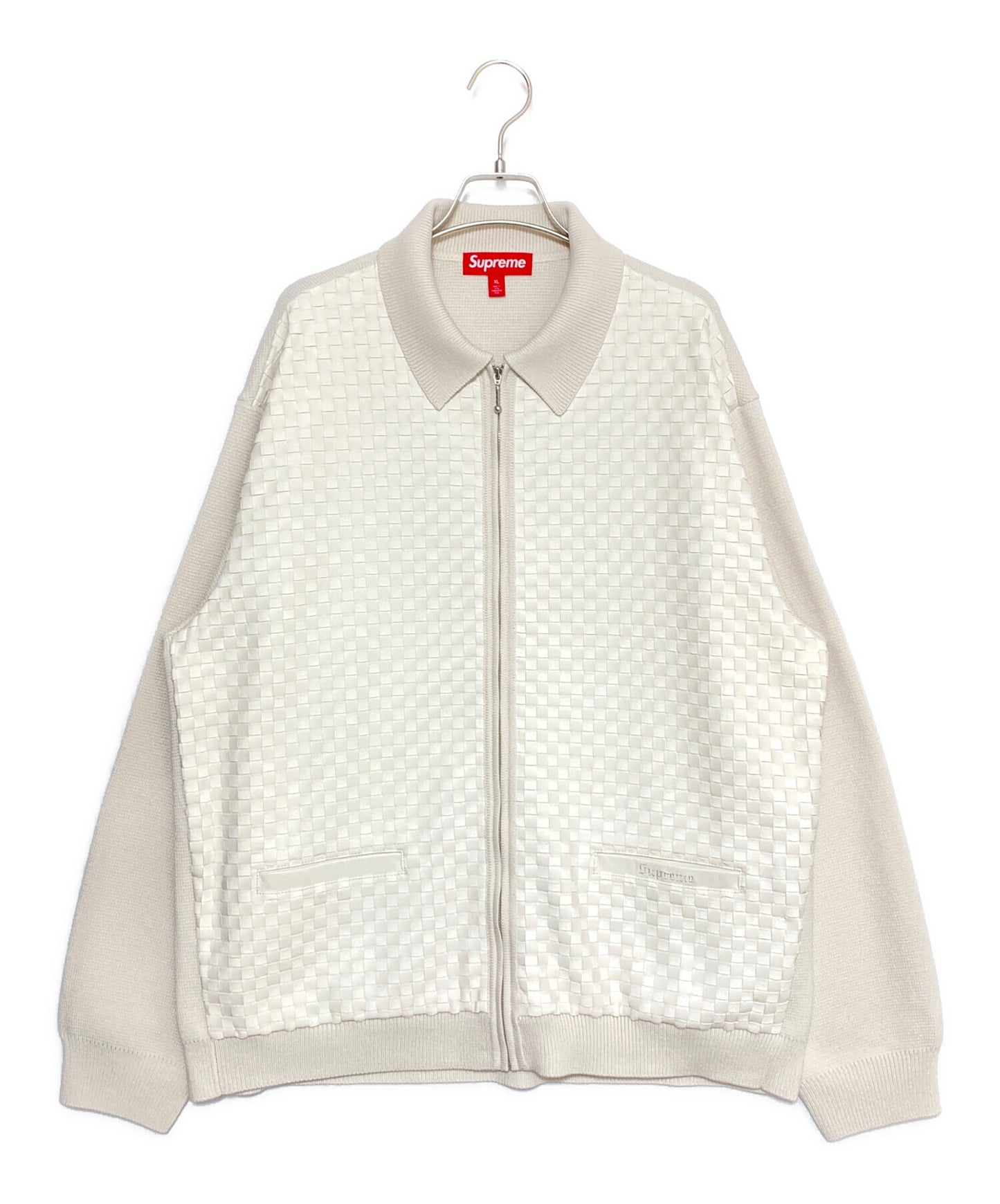 [Pre-owned] SUPREME Woven Leather Zip Up Cardigan