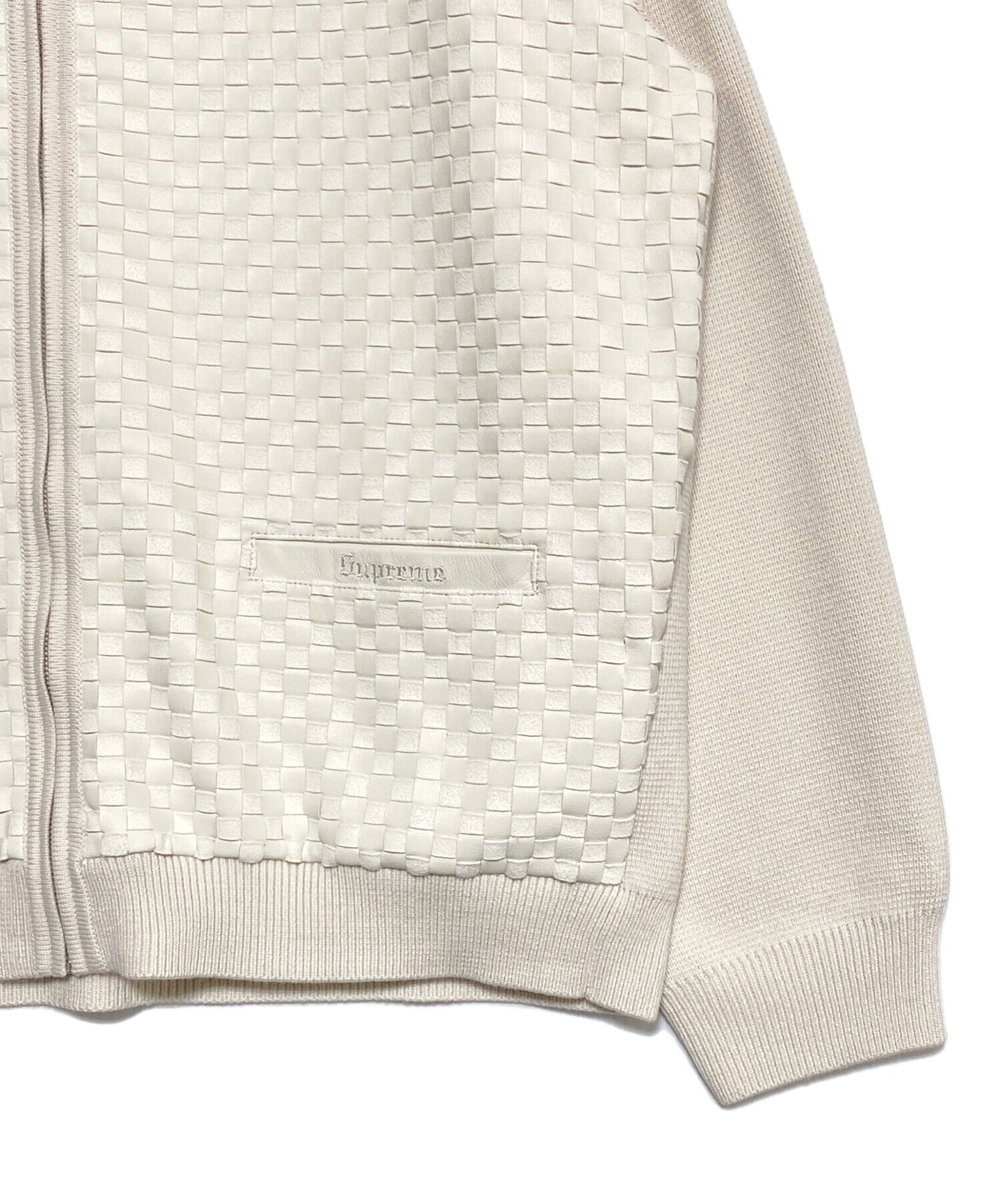 [Pre-owned] SUPREME Woven Leather Zip Up Cardigan