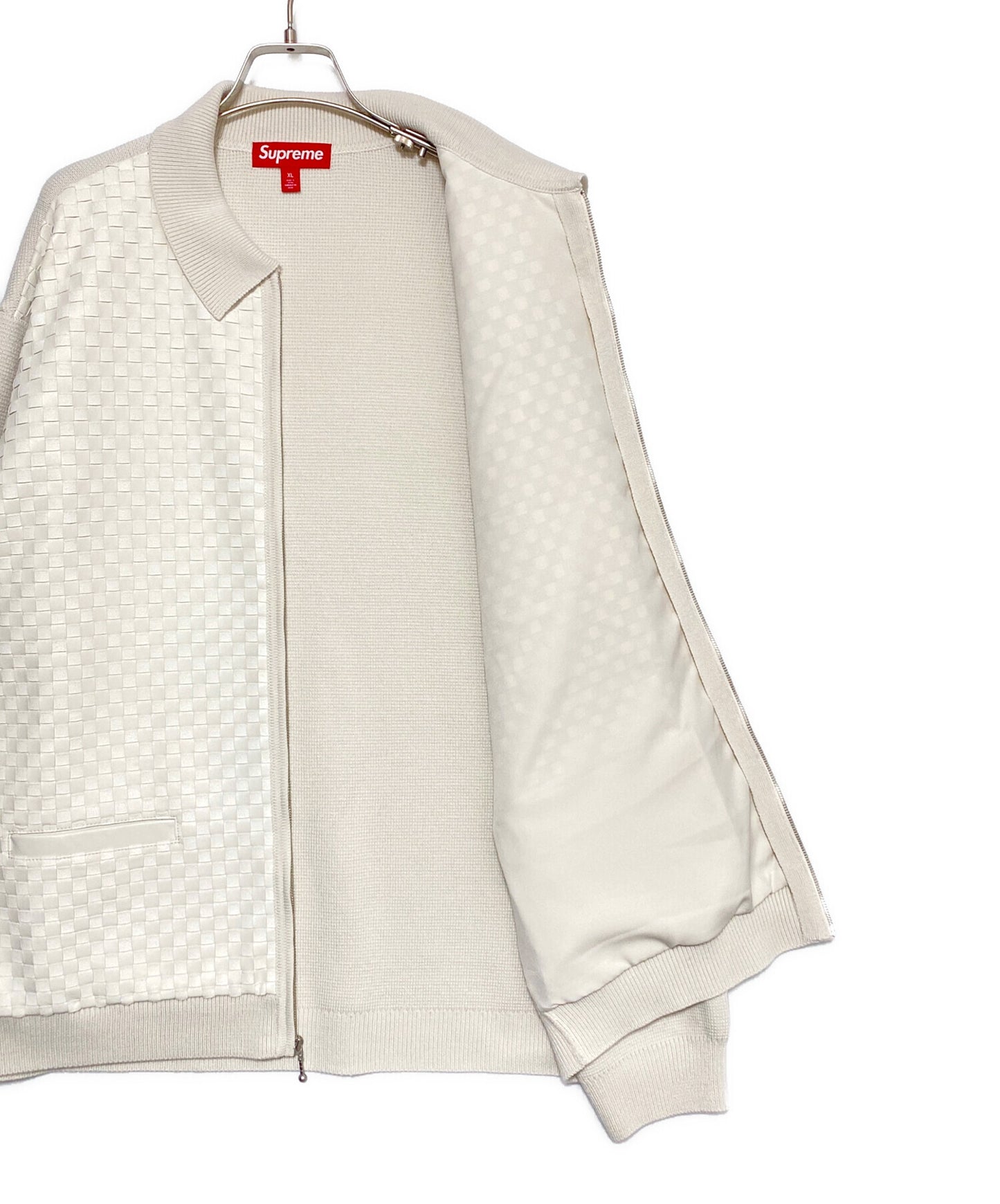 [Pre-owned] SUPREME Woven Leather Zip Up Cardigan