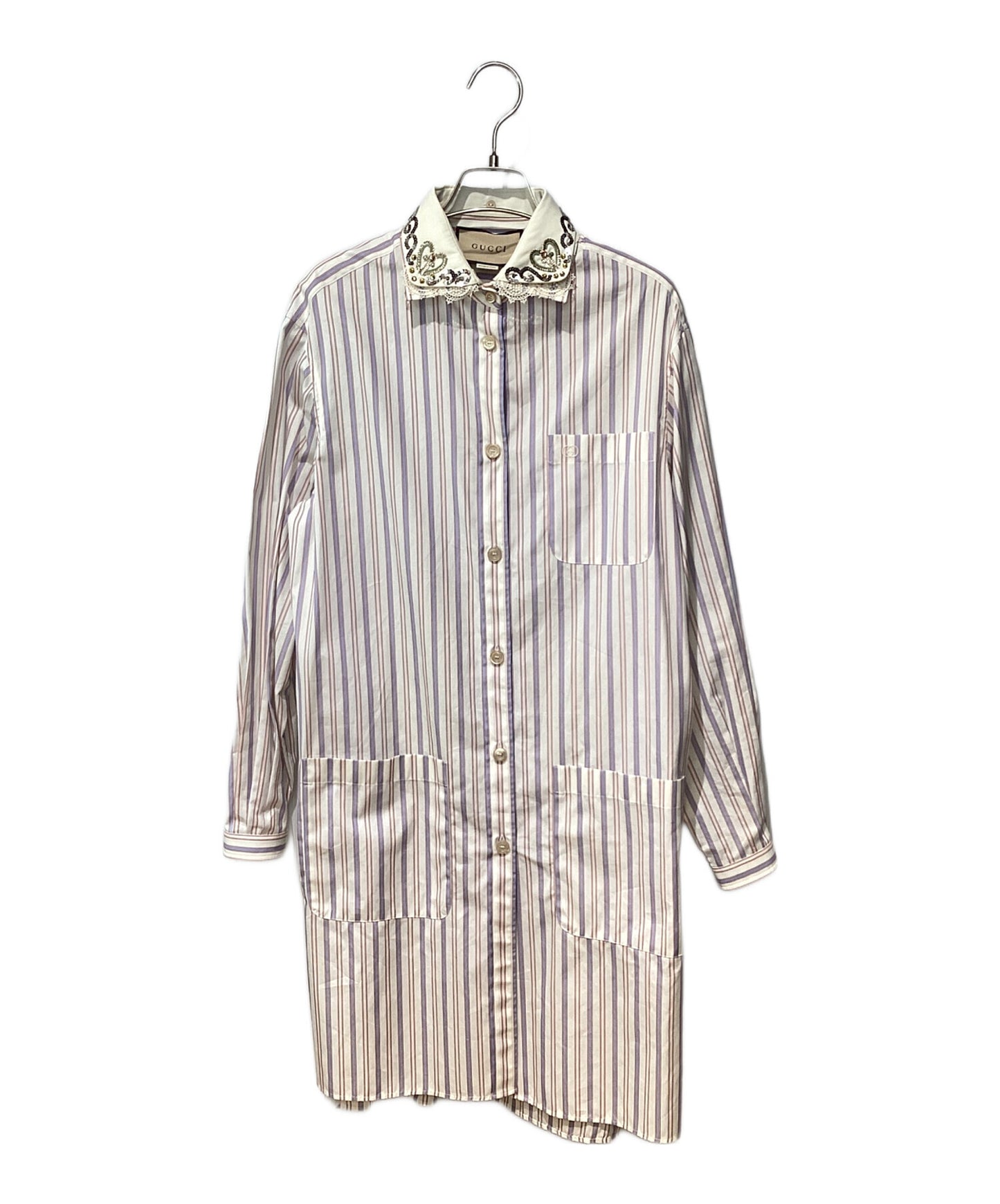 [Pre-owned] GUCCI Striped Shirt Dress 691499 ZAI77