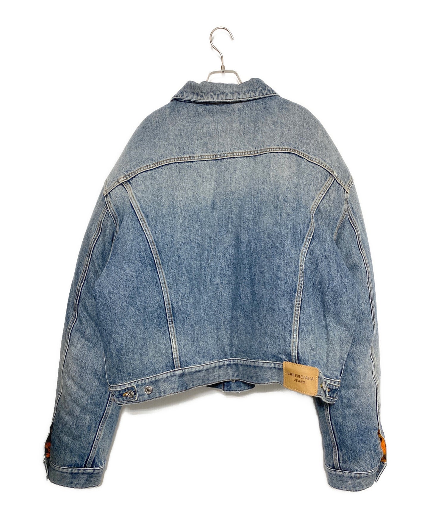 [Pre-owned] BALENCIAGA Tiger Boa Damaged Denim Jacket 657603 TJW73