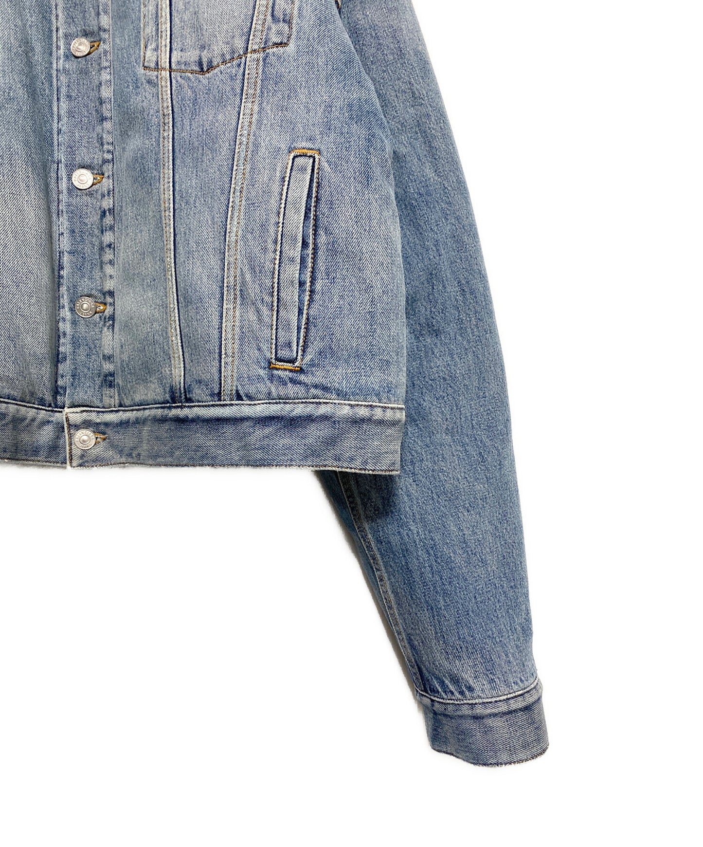 [Pre-owned] BALENCIAGA Tiger Boa Damaged Denim Jacket 657603 TJW73