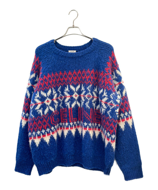 [Pre-owned] CELINE Fair Isle Boxy Logo Knit/Long Sleeve Knit 2AA80628S