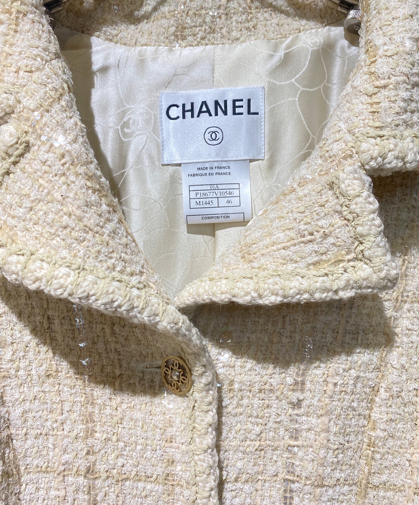 [Pre-owned] CHANEL Sequined Tweed Jacket P18677V10546