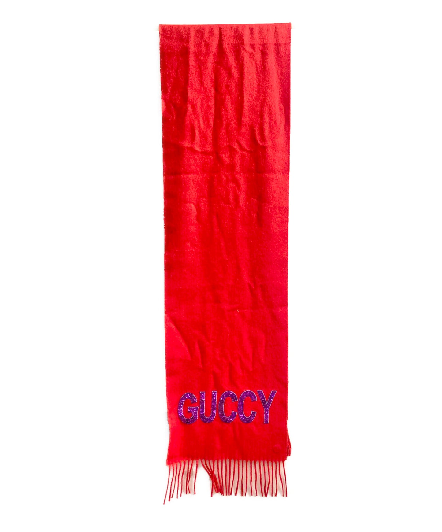 [Pre-owned] GUCCI  Scarf with Green "GUCCY" Sequins 502362 6500