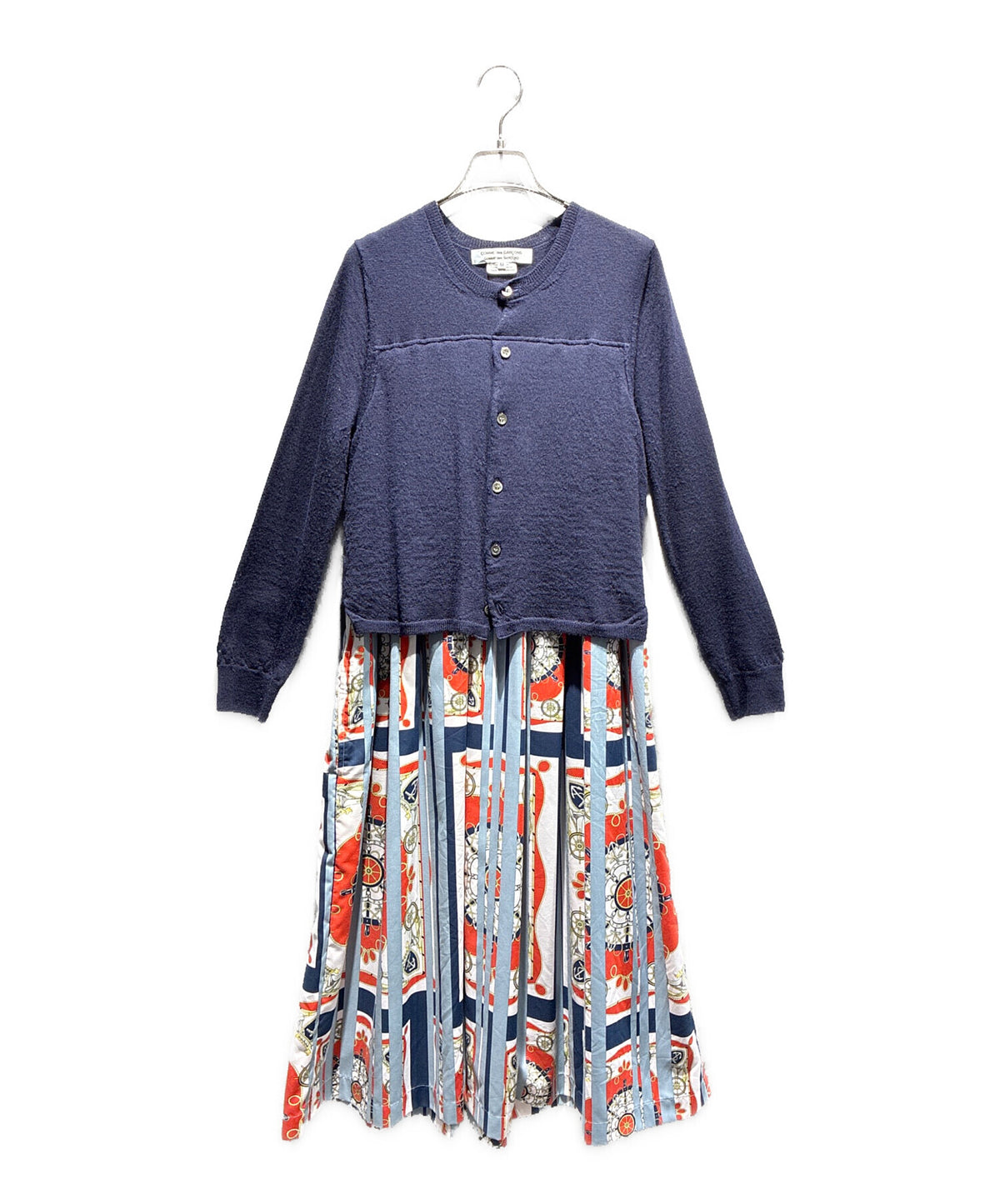 [Pre-owned] COMME des GARCONS COMME des GARCONS Cardigan-Style Docking Dress / Long-Sleeve Dress / Pleated Dress / RT-O024 RT-O024