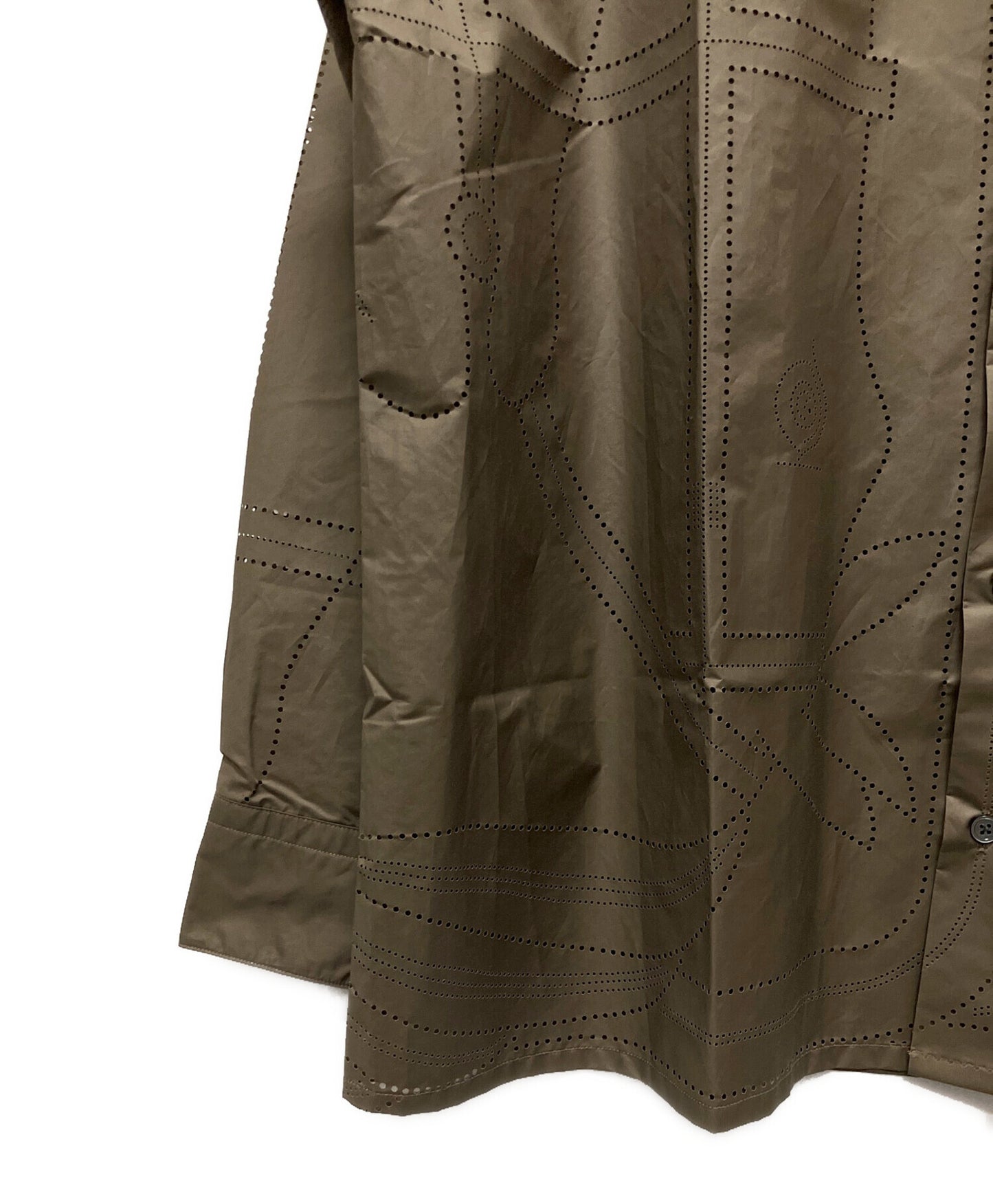 [Pre-owned] HERMES Serie Button Art Deco Perforated Shirt/Regular Shirt/Design Shirt