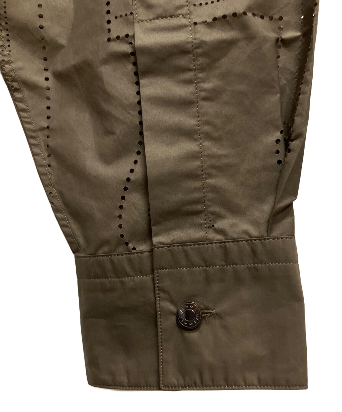 [Pre-owned] HERMES Serie Button Art Deco Perforated Shirt/Regular Shirt/Design Shirt