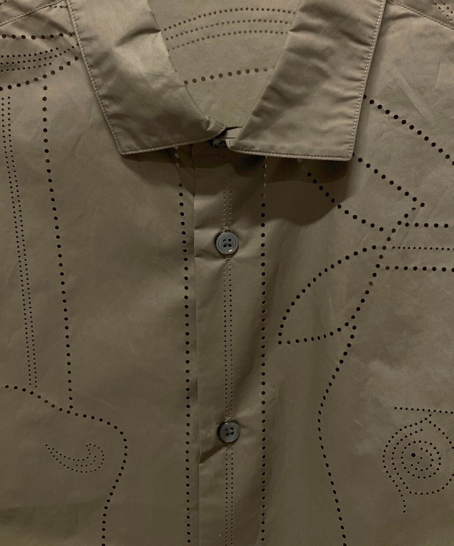 [Pre-owned] HERMES Serie Button Art Deco Perforated Shirt/Regular Shirt/Design Shirt