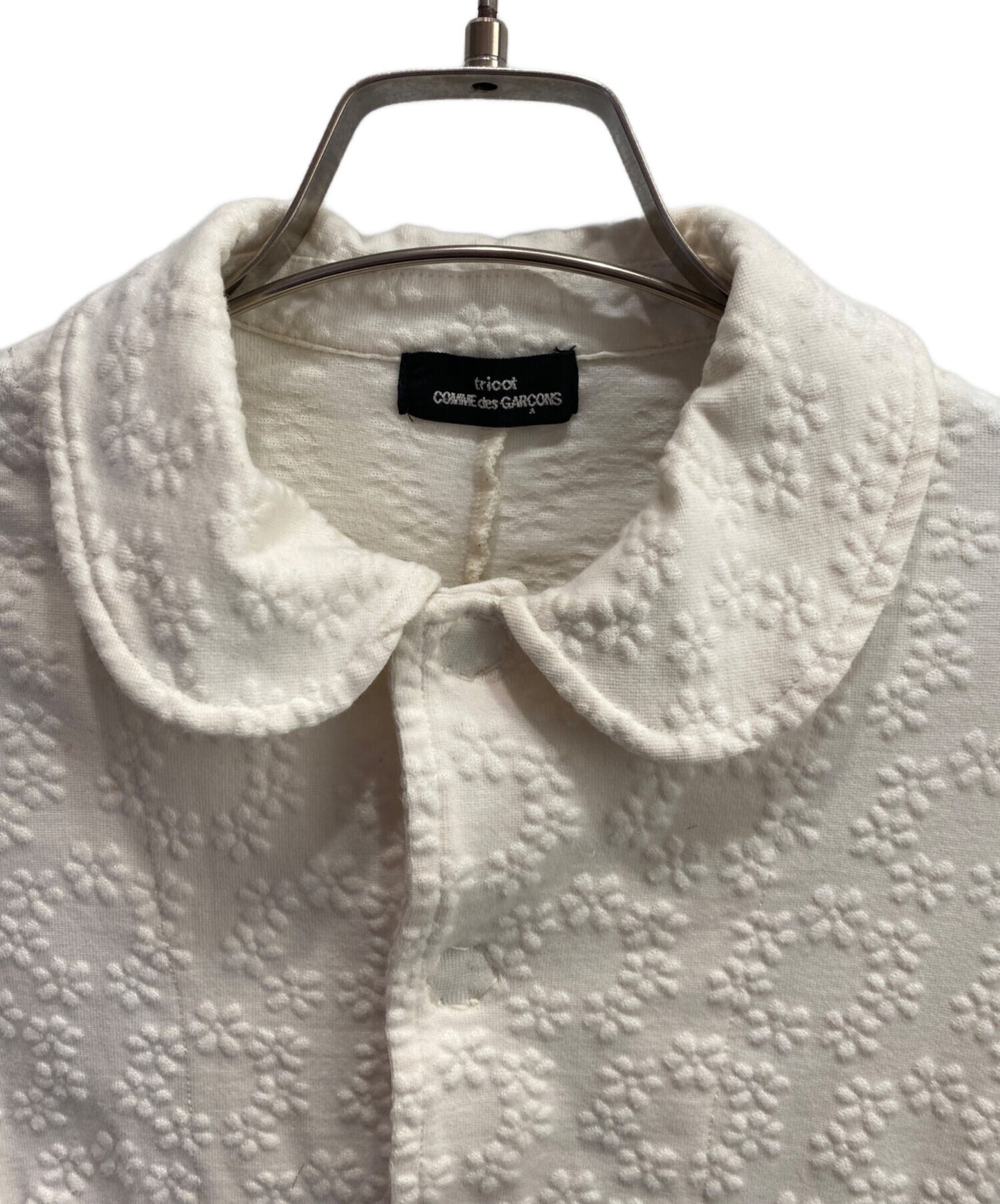 [Pre-owned] tricot COMME des GARCONS Floral Jacquard Round-Collar Jacket / Jacquard Jacket / Peplum Jacket TC-T019