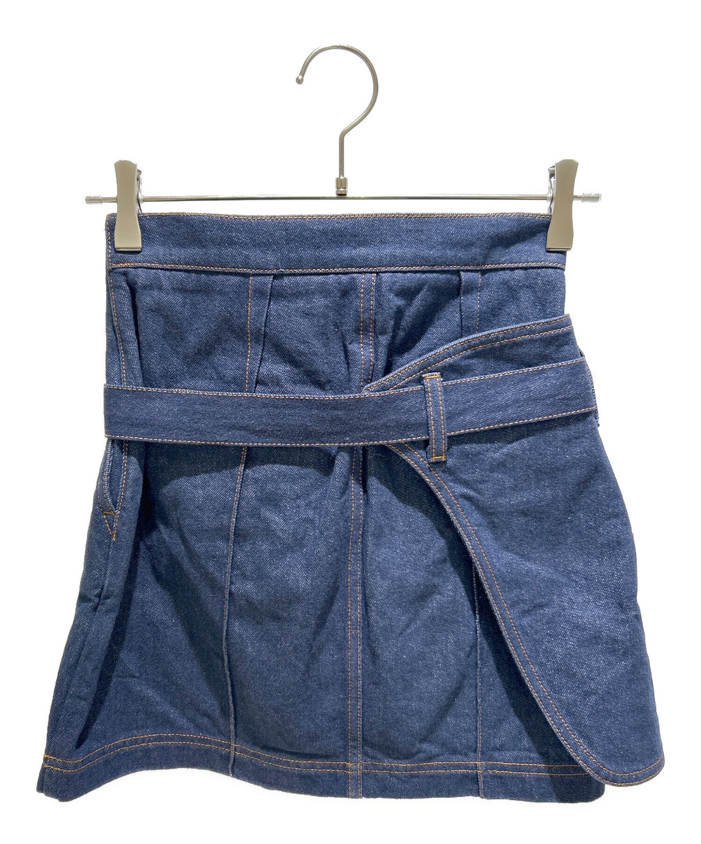 [Pre-owned] FENDI Layered Denim Skirts/Mini Skirts/Belted Skirts FLQ553
