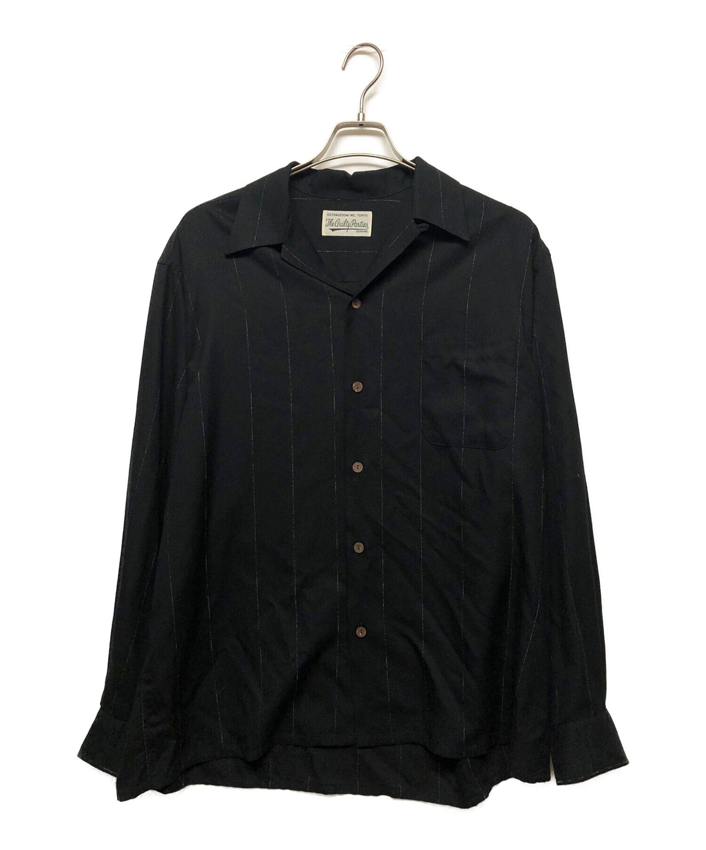 WACKO MARIA KASURI STRIPED OPEN COLLAR SHIRT 23fw-wms-oc07