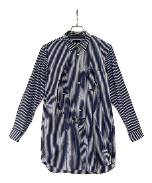 [Pre-owned] COMME des GARCONS HOMME PLUS Circle-cut Stripe Cotton Long Button Shirt PC-B015
